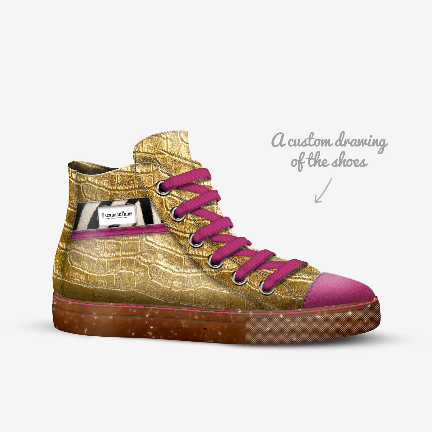 Lost & Found  custom made in Italy shoes by La Ray Brison | Sketch view