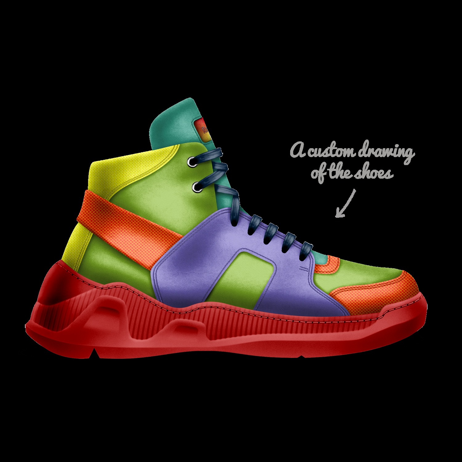 rainbow custom shoes