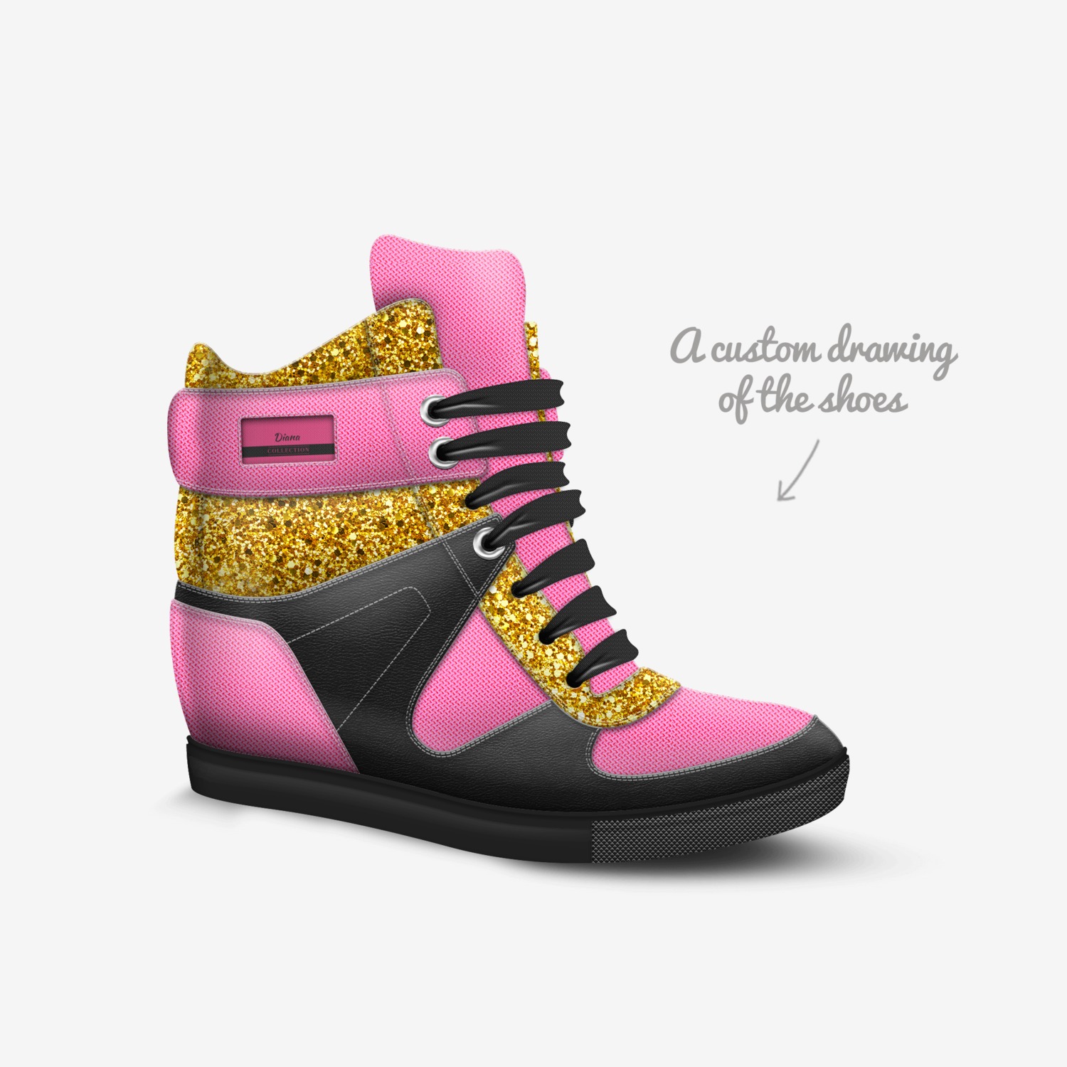 Diana  custom made in Italy shoes by Eric Eq Young | Sketch view