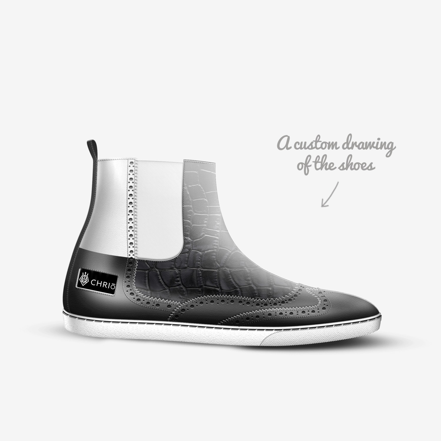 CHRIŌ custom made in Italy shoes by Hakeem Collins | Sketch view