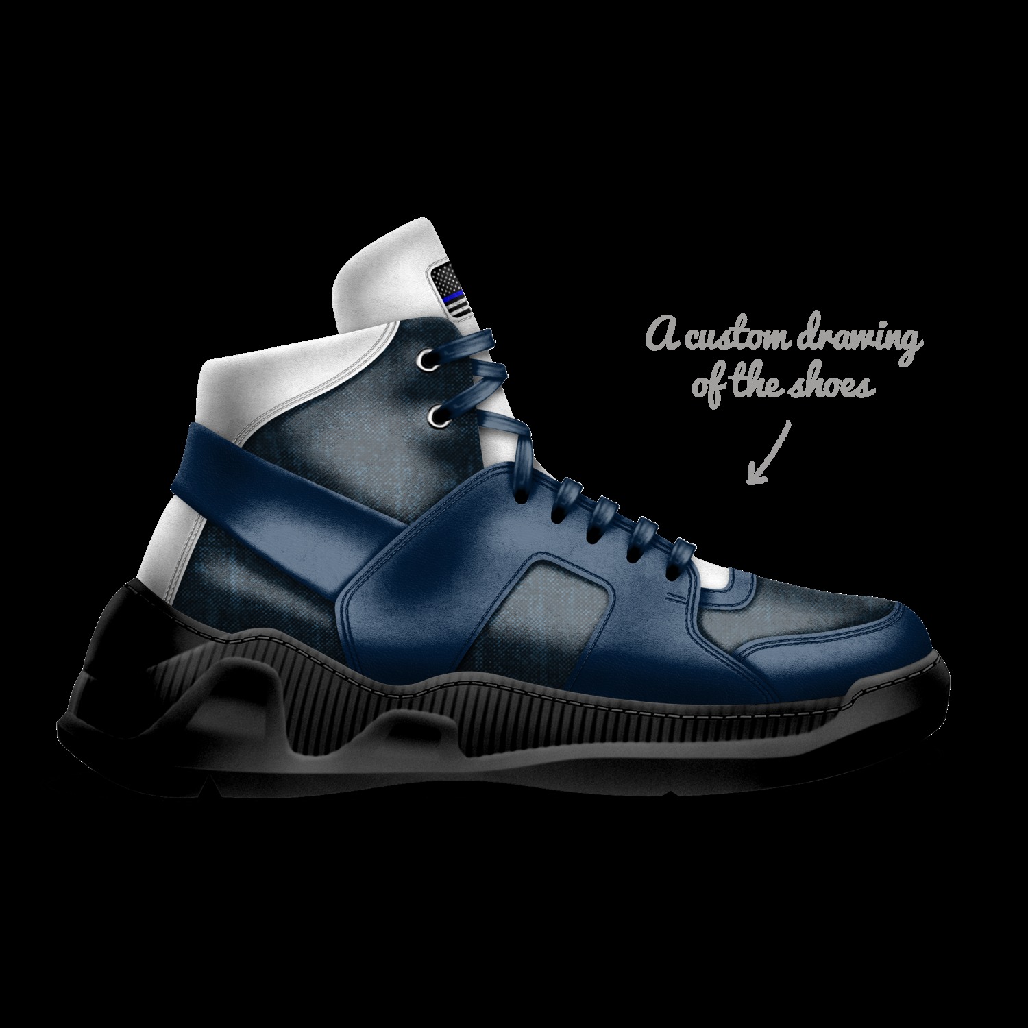 Thin Blue Line A Custom Shoe concept by Vth Global