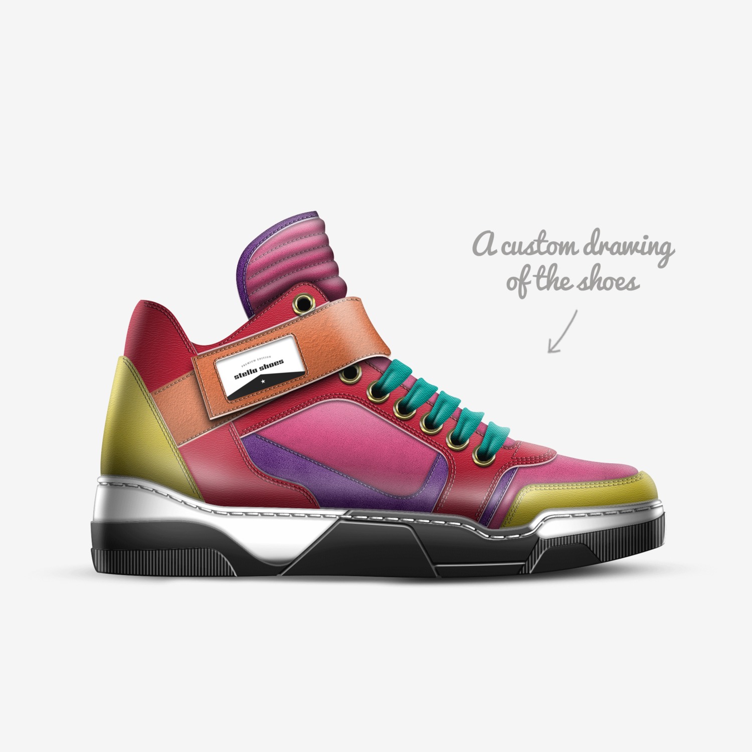 stella shoes custom made in Italy shoes by Hulya Sakaci | Sketch view
