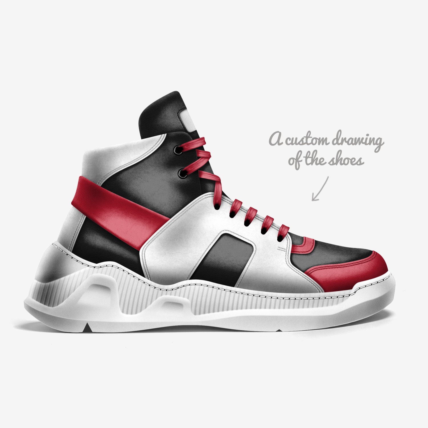 ADDIX custom made in Italy shoes by Arib Whitfield | Sketch view