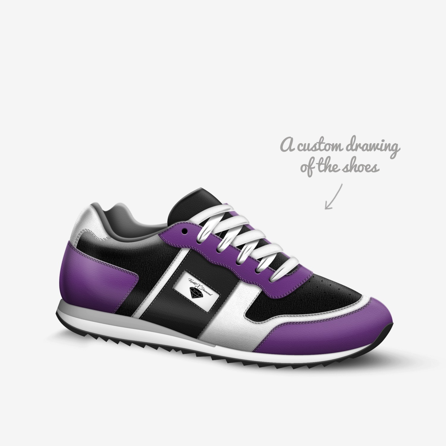 Kushti X Diamond custom made in Italy shoes by Christian Stanley | Sketch view