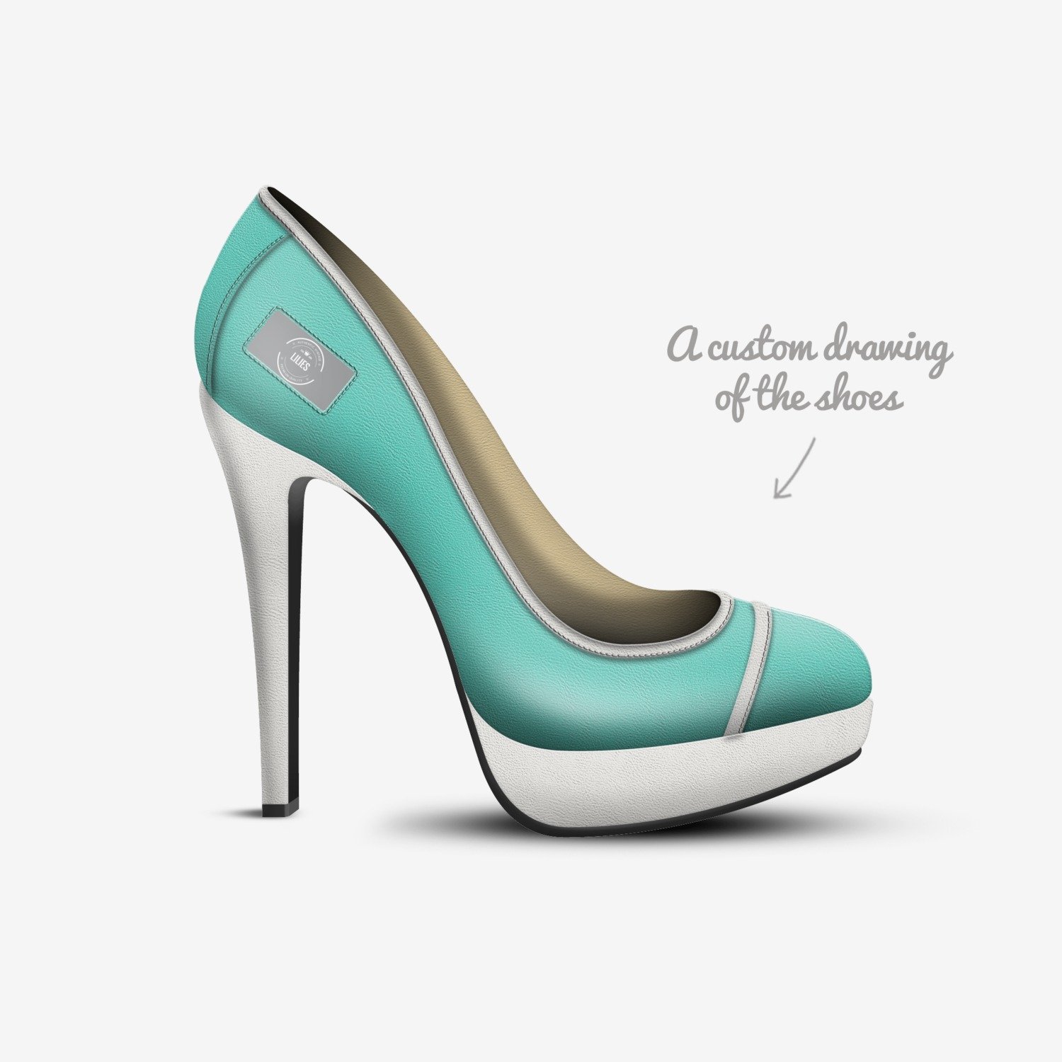 Lilies custom made in Italy shoes by Lili Dlpz | Sketch view