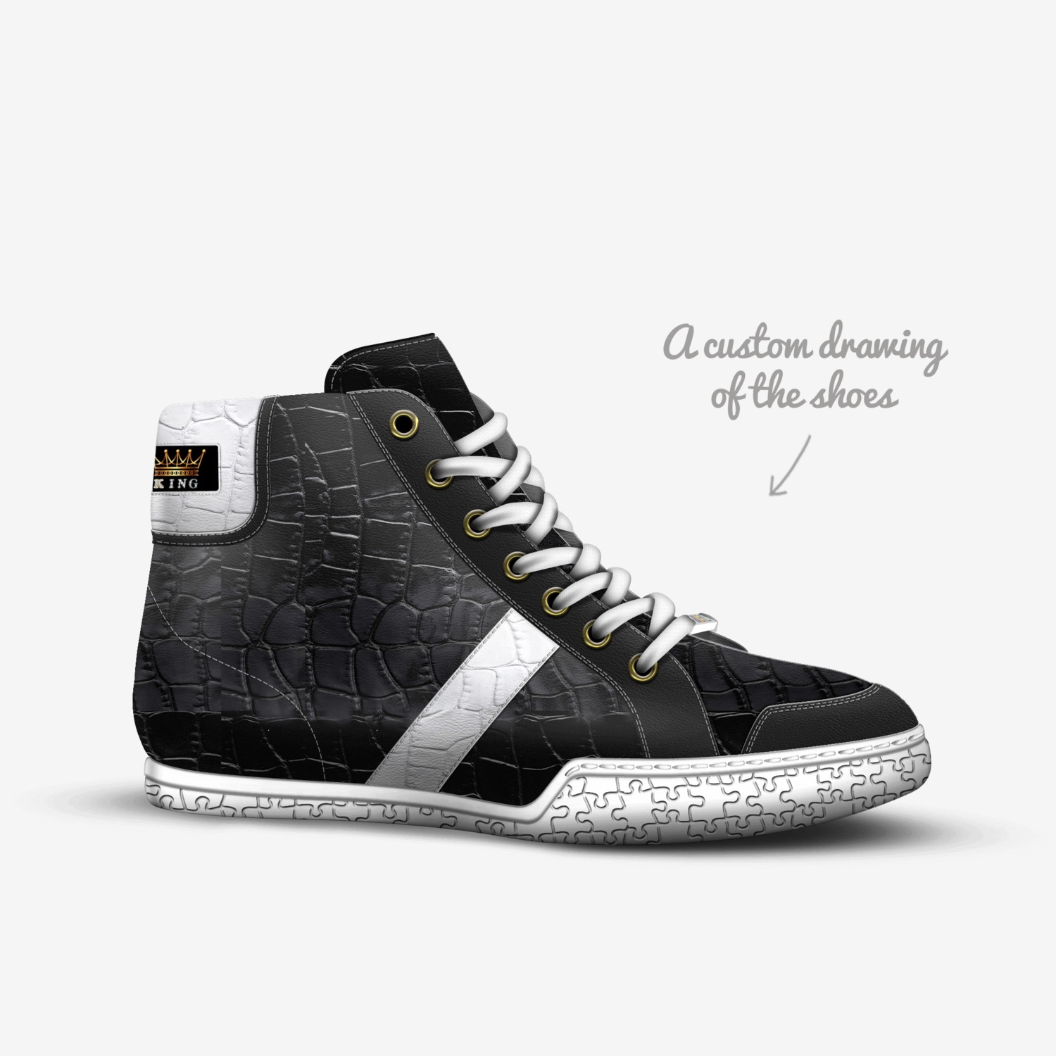 Servants custom made in Italy shoes by King Solomon | Sketch view