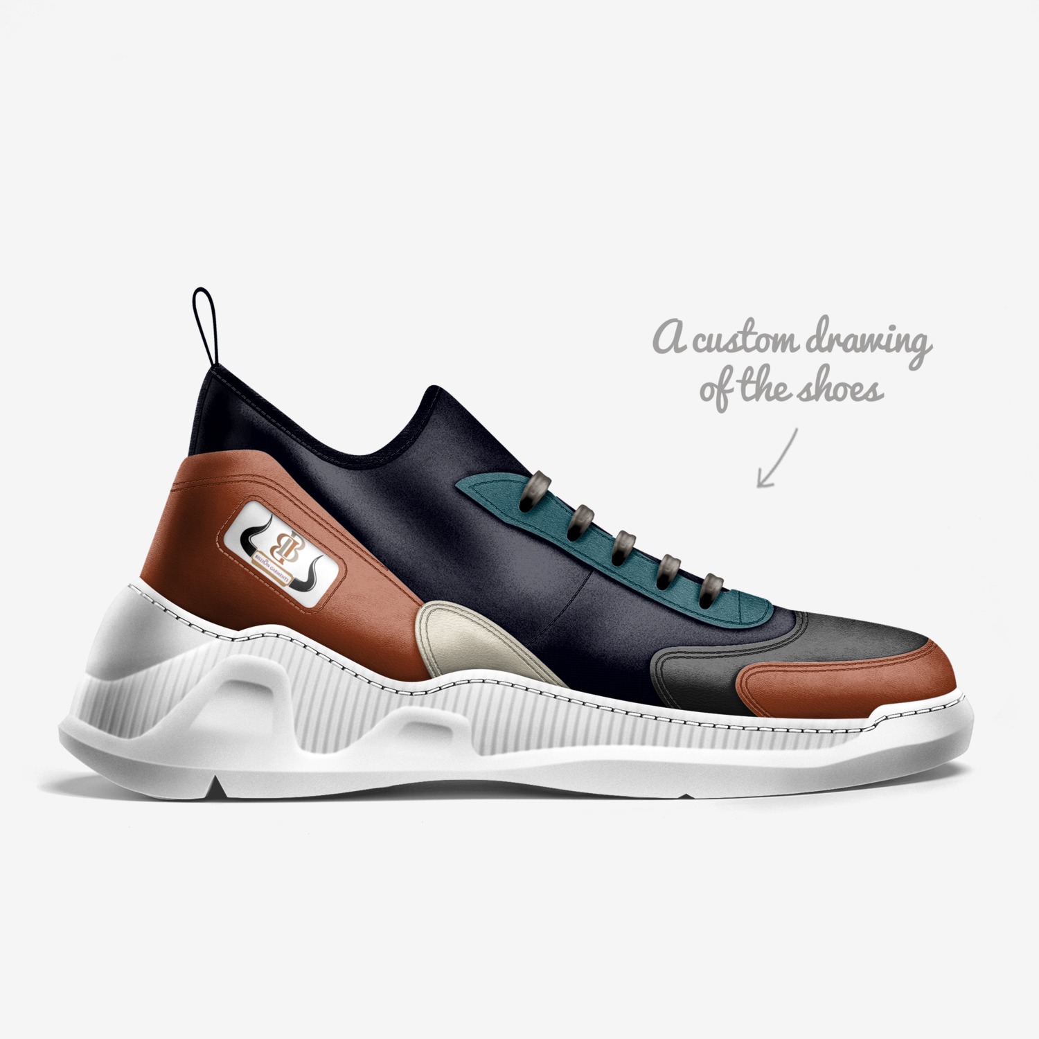 BG Bandos custom made in Italy shoes by Rommel Mitchell | Sketch view