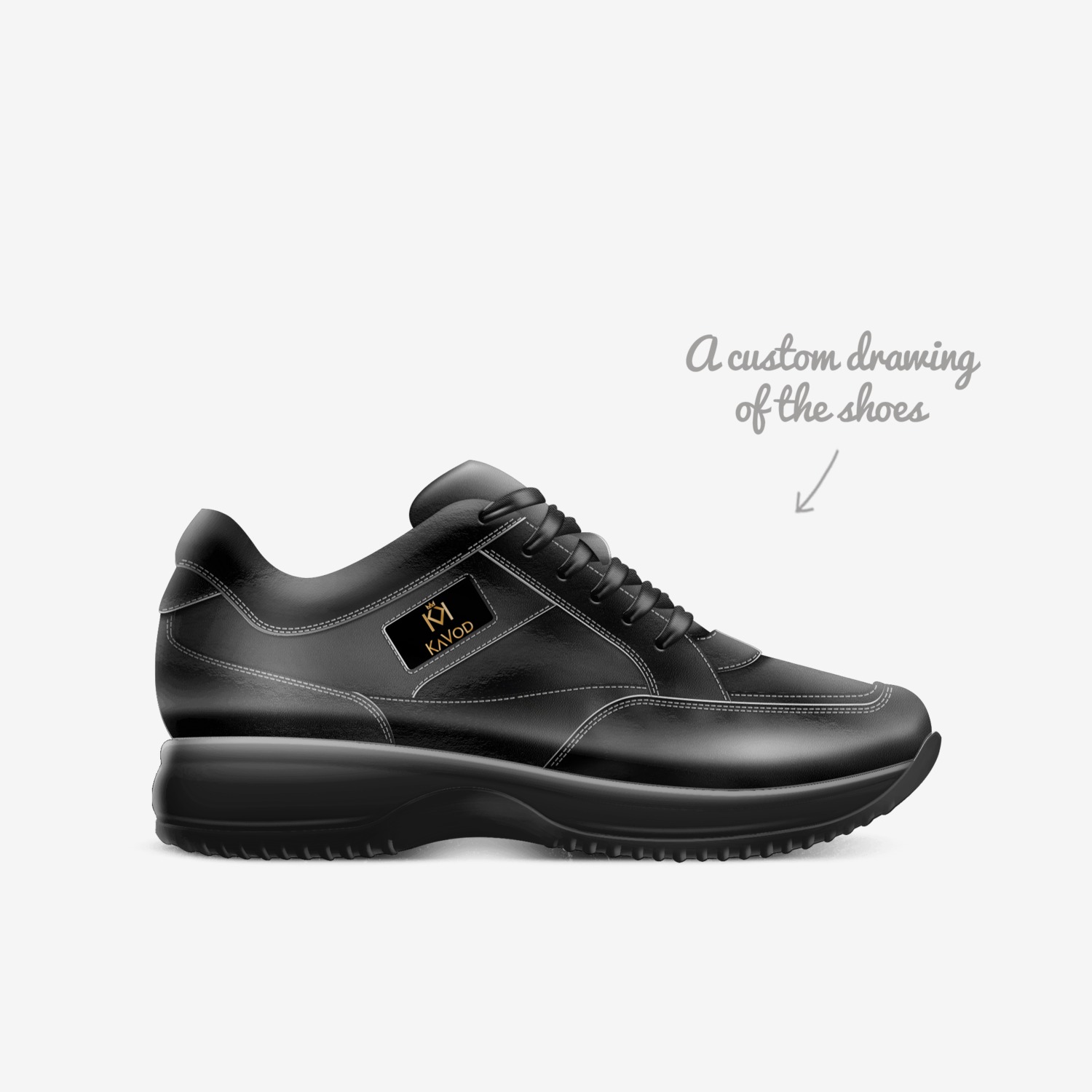 KaVod Collection  custom made in Italy shoes by Naim Collins | Sketch view
