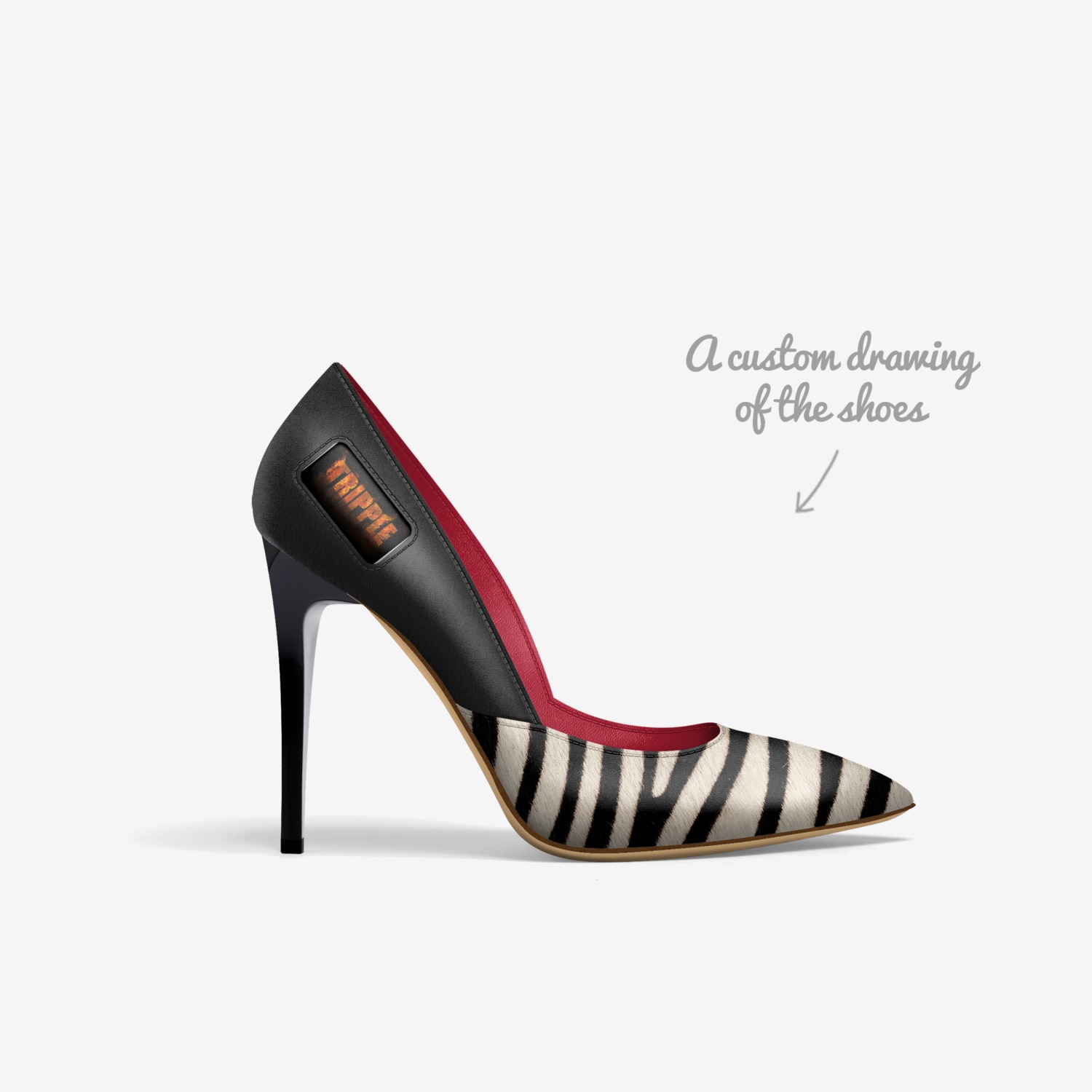TRIPPLE_LADYBling custom made in Italy shoes by Rachel Ekinde | Sketch view