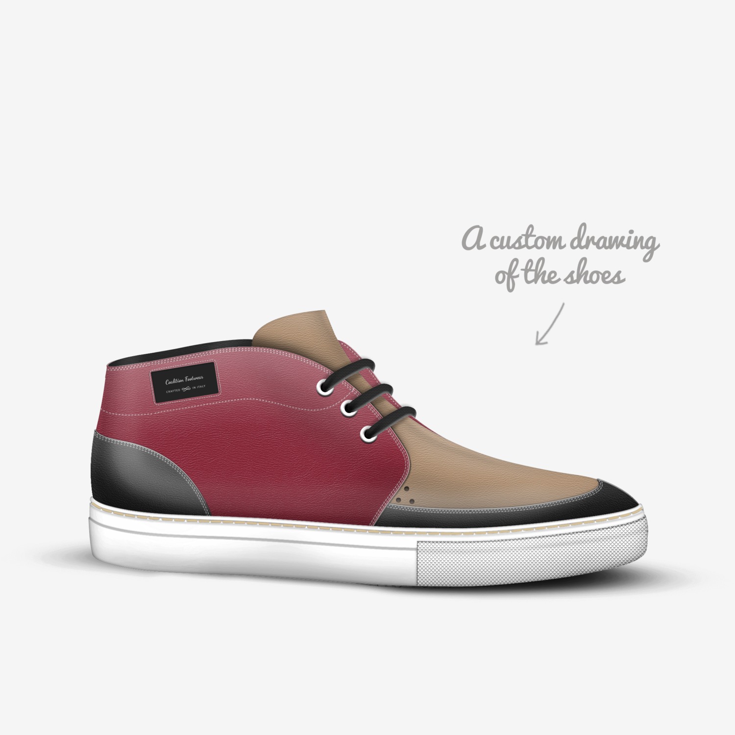 Coalition Footwear custom made in Italy shoes by Rashad Upshaw | Sketch view