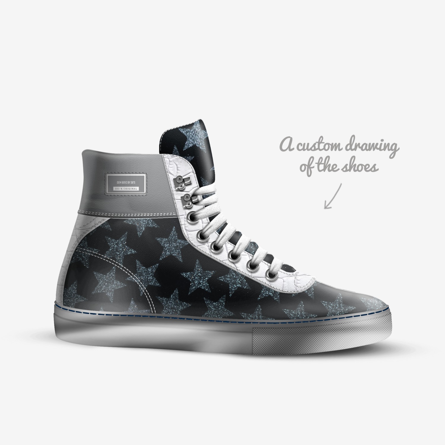 Dem Boyz By 36's custom made in Italy shoes by Aisha Williams | Sketch view