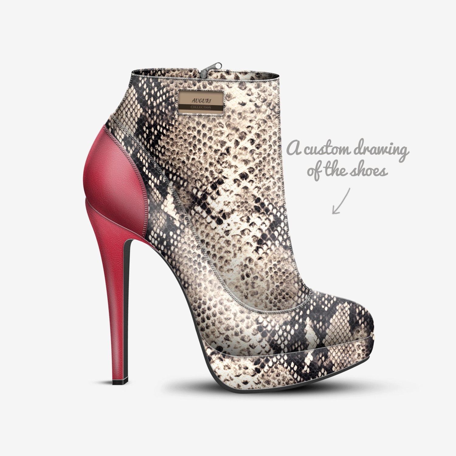 Double C custom made in Italy shoes by Kanitra Barrett | Sketch view
