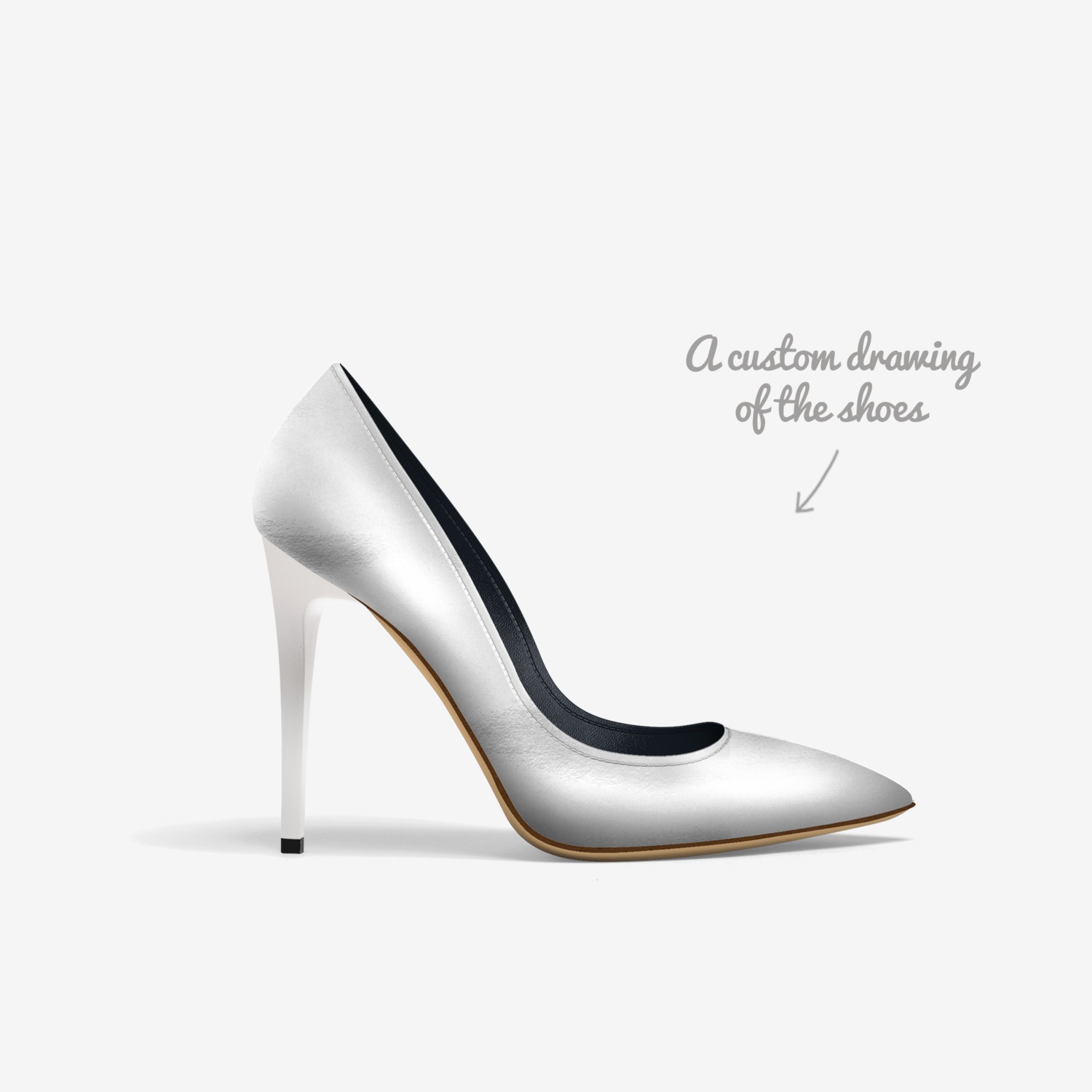 Smoky Heels custom made in Italy shoes by Di Ser Piero | Sketch view