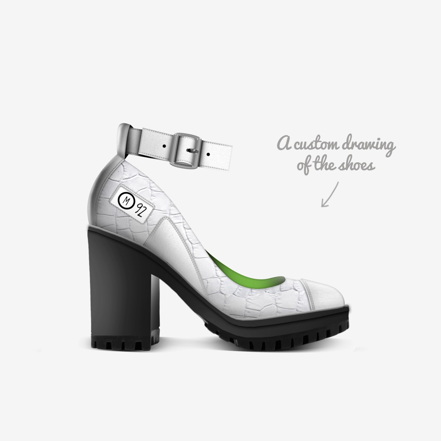 MO92 custom made in Italy shoes by Micol Ottina | Sketch view