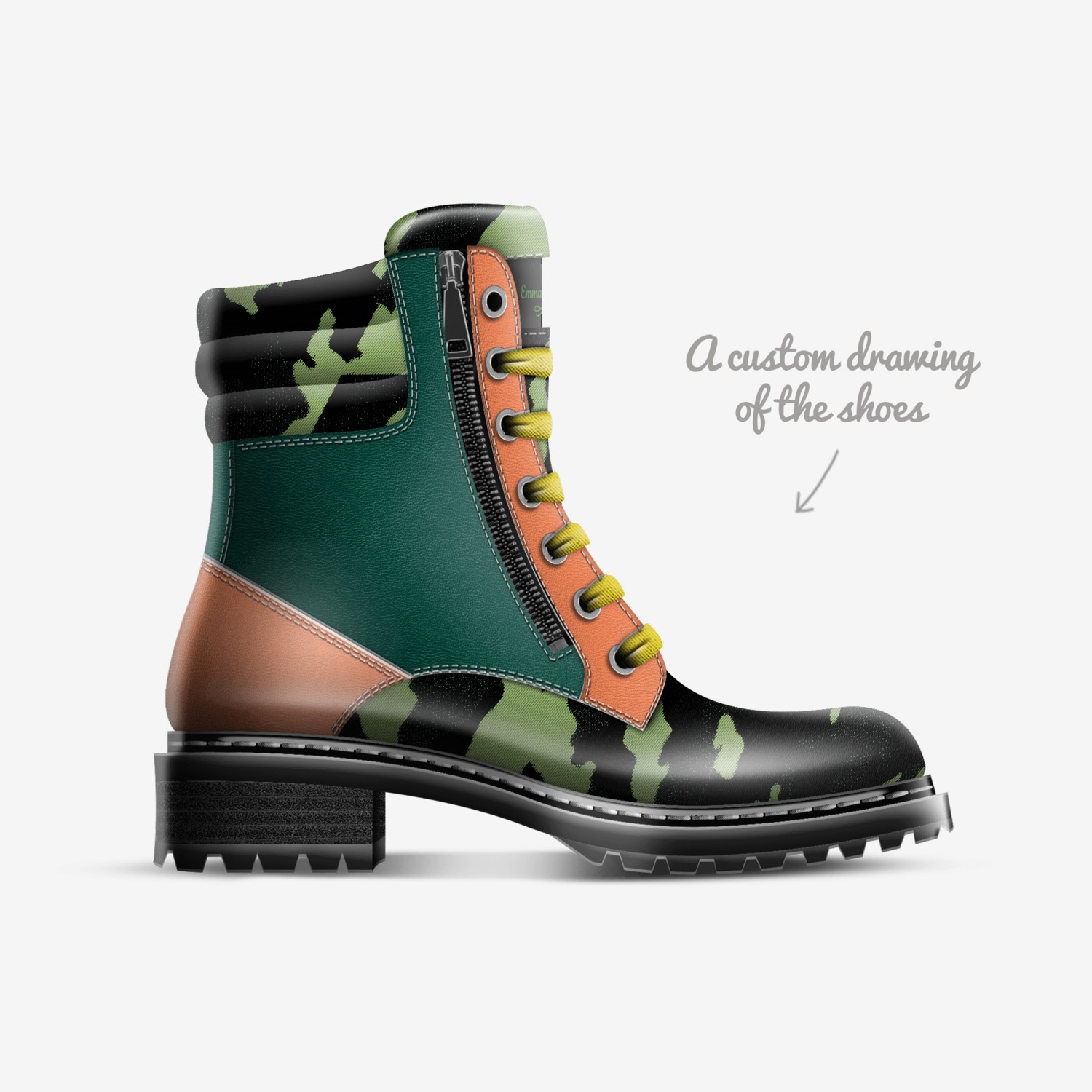 Emma Noah custom made in Italy shoes by Tammi Moat | Sketch view