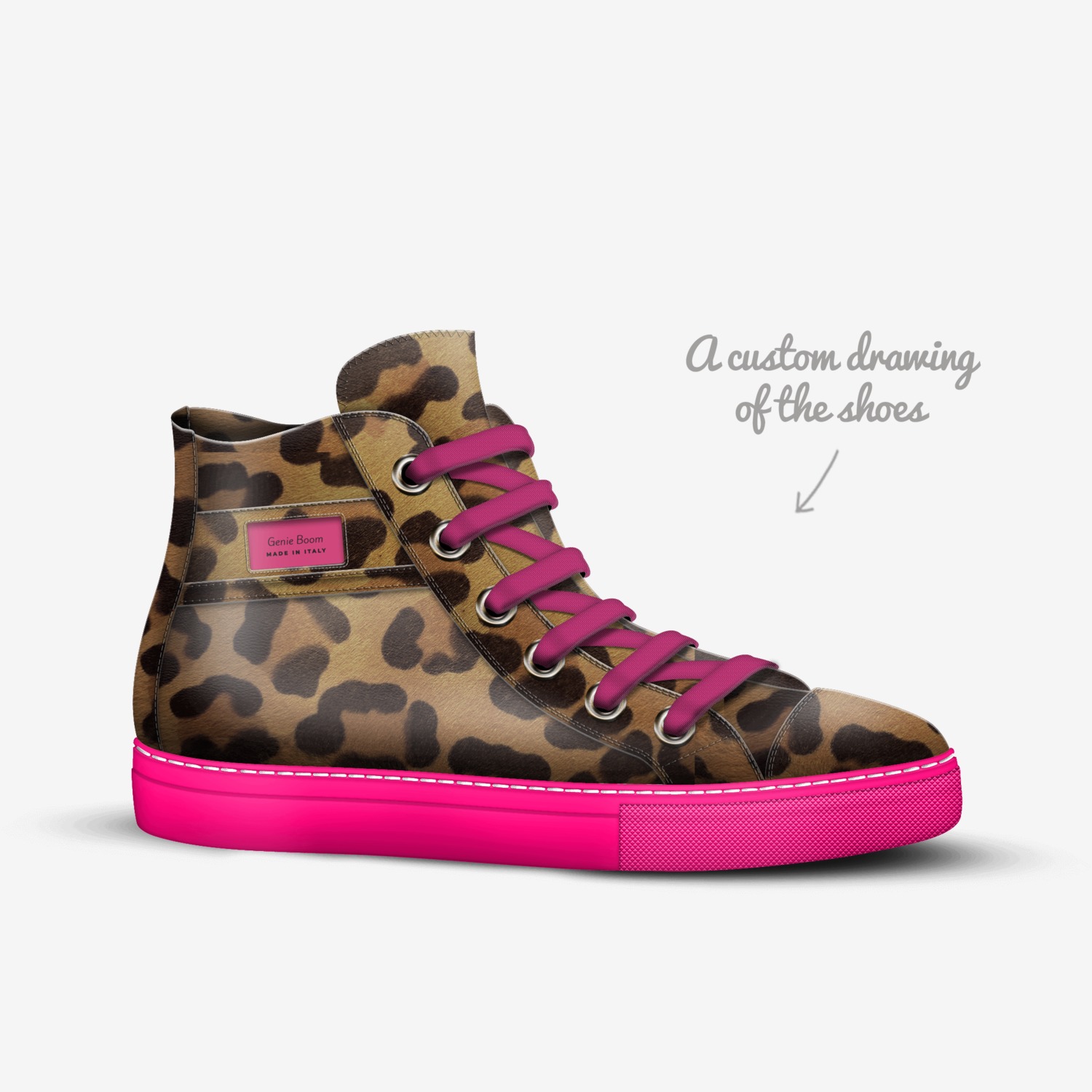 Genie Boom custom made in Italy shoes by Monet Merchand | Sketch view