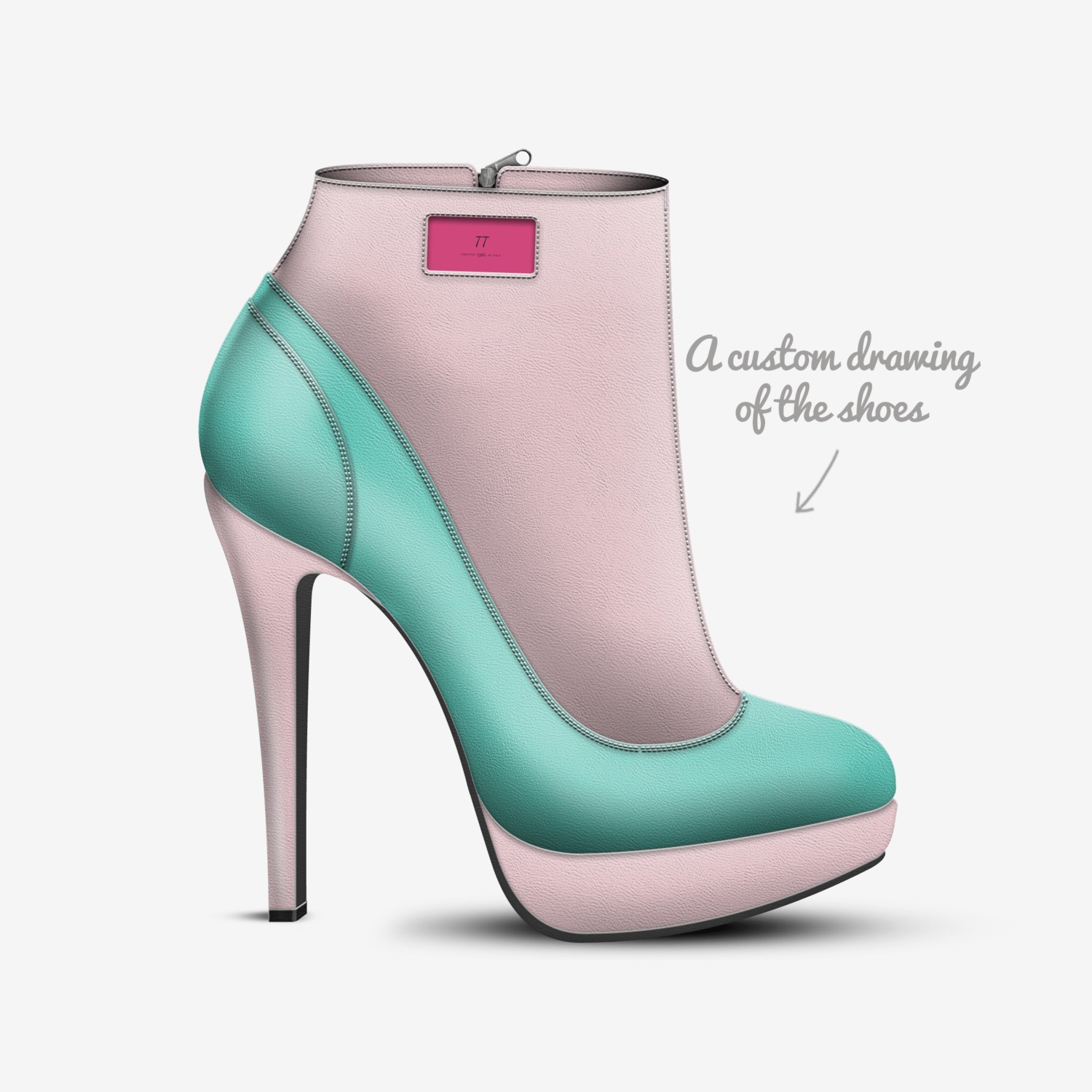 TT custom made in Italy shoes by Teaodra Peart | Sketch view