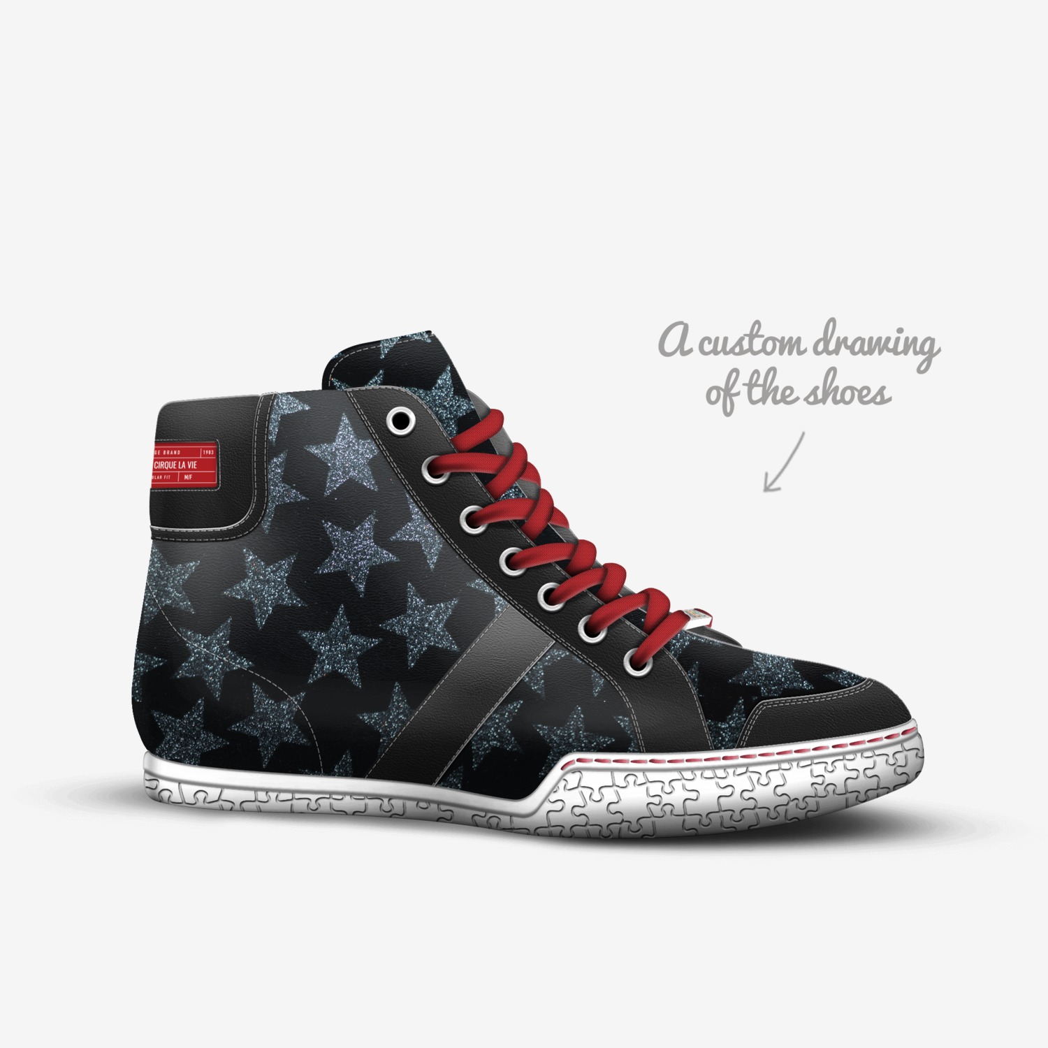 The Circus Freak custom made in Italy shoes by Reyie Delgado | Sketch view
