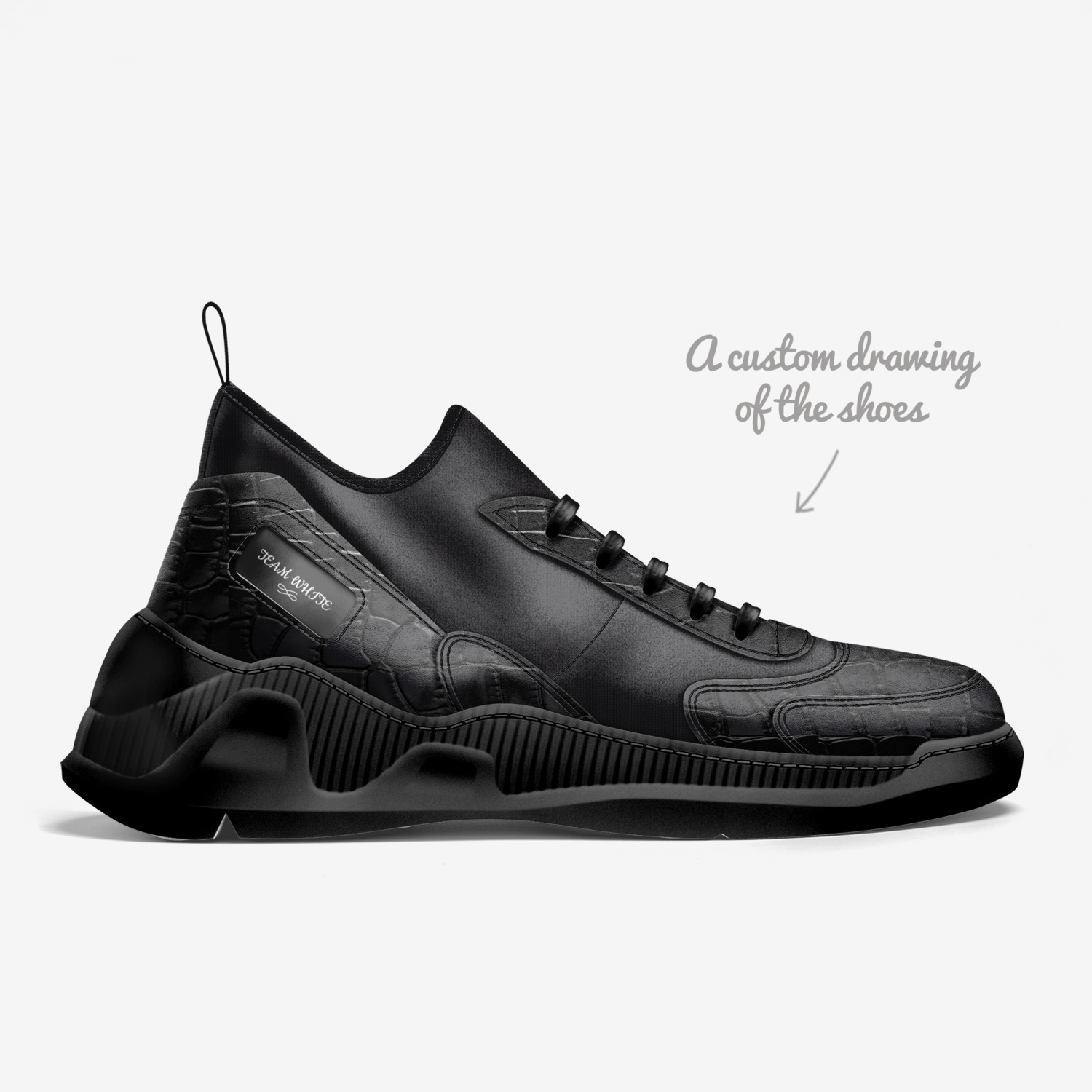 TEAM WHITE  custom made in Italy shoes by Michael White Jr | Sketch view
