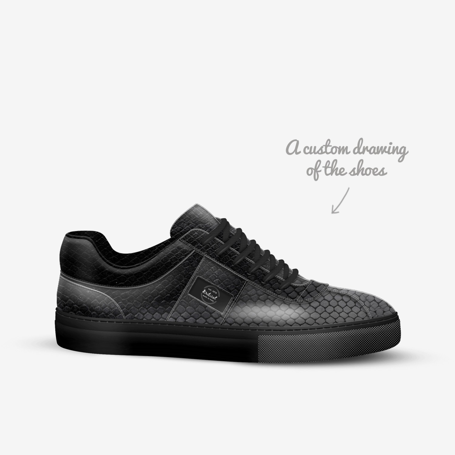Kritical  custom shoes Kritical  custom made in Italy shoes by K Rob | Sketch view