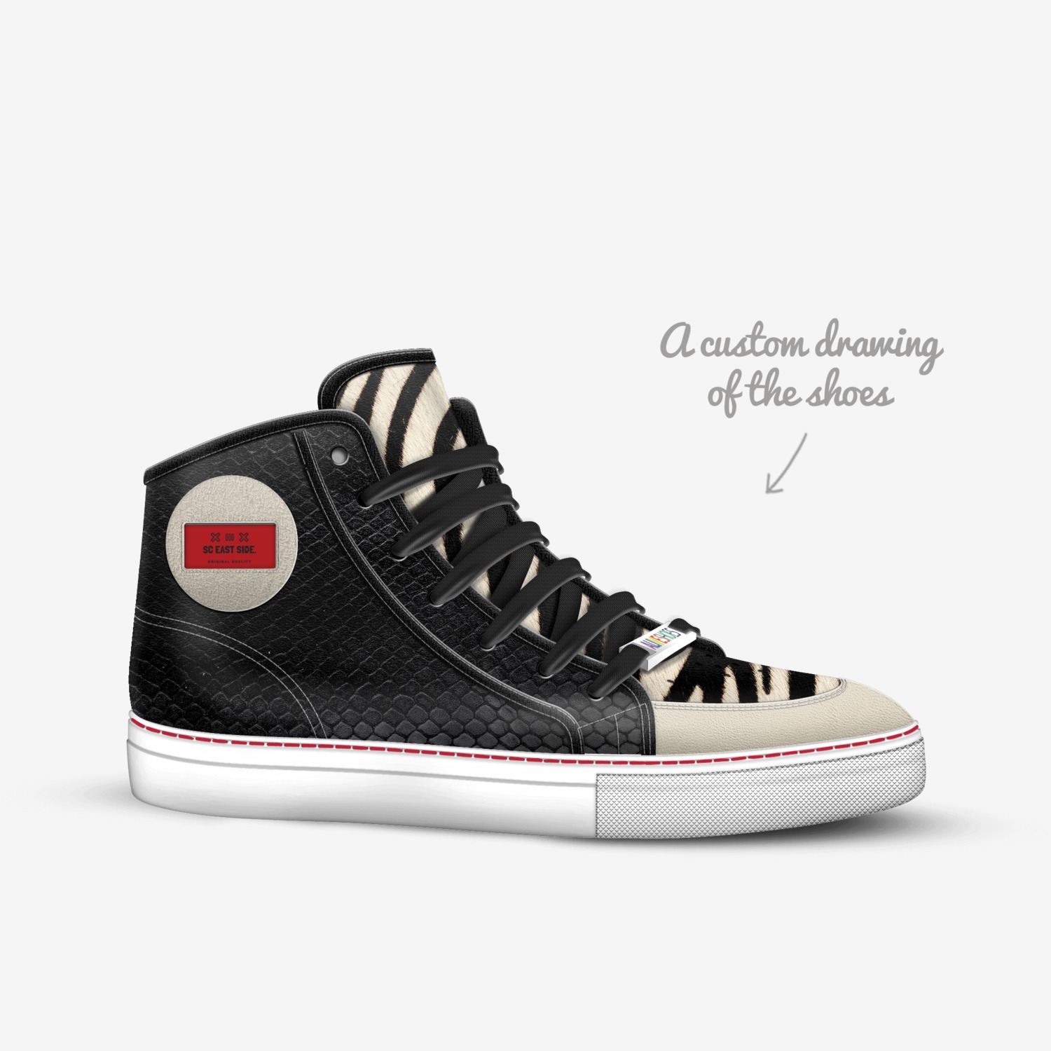 SC East Side. custom made in Italy shoes by Sarah Weaver | Sketch view