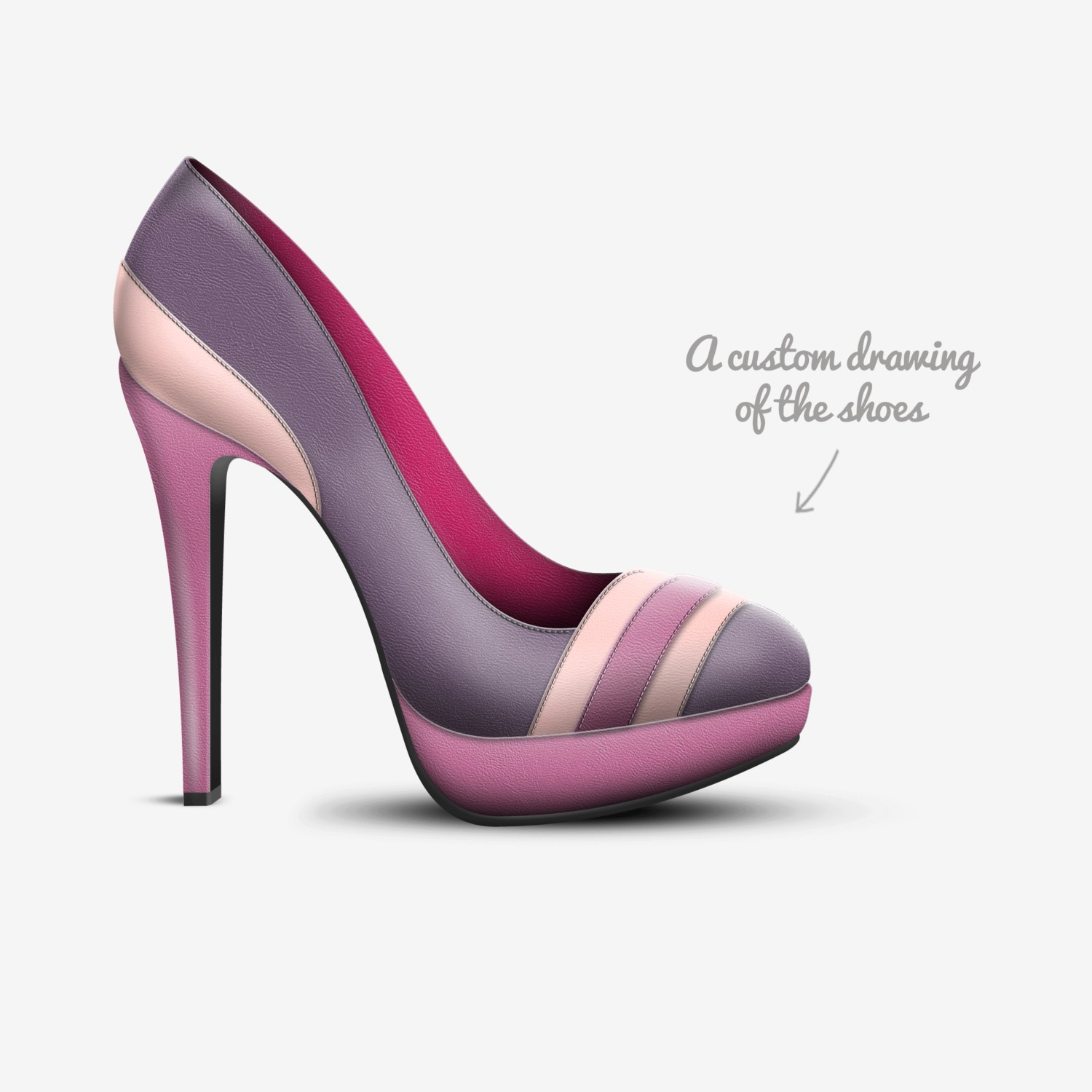 Confectiona custom made in Italy shoes by Blissfully Brand | Sketch view