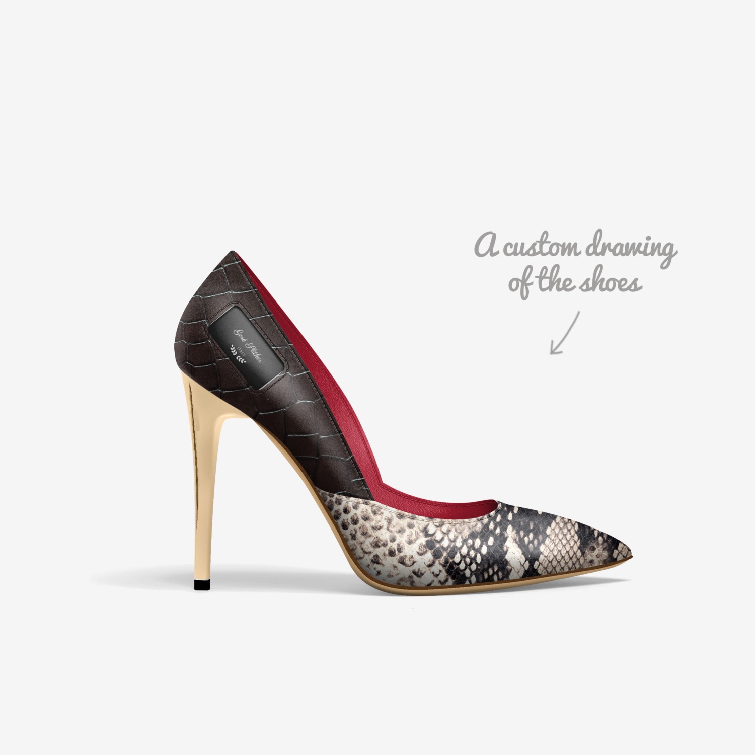 Goré Slither custom made in Italy shoes by Darrick Gore | Sketch view