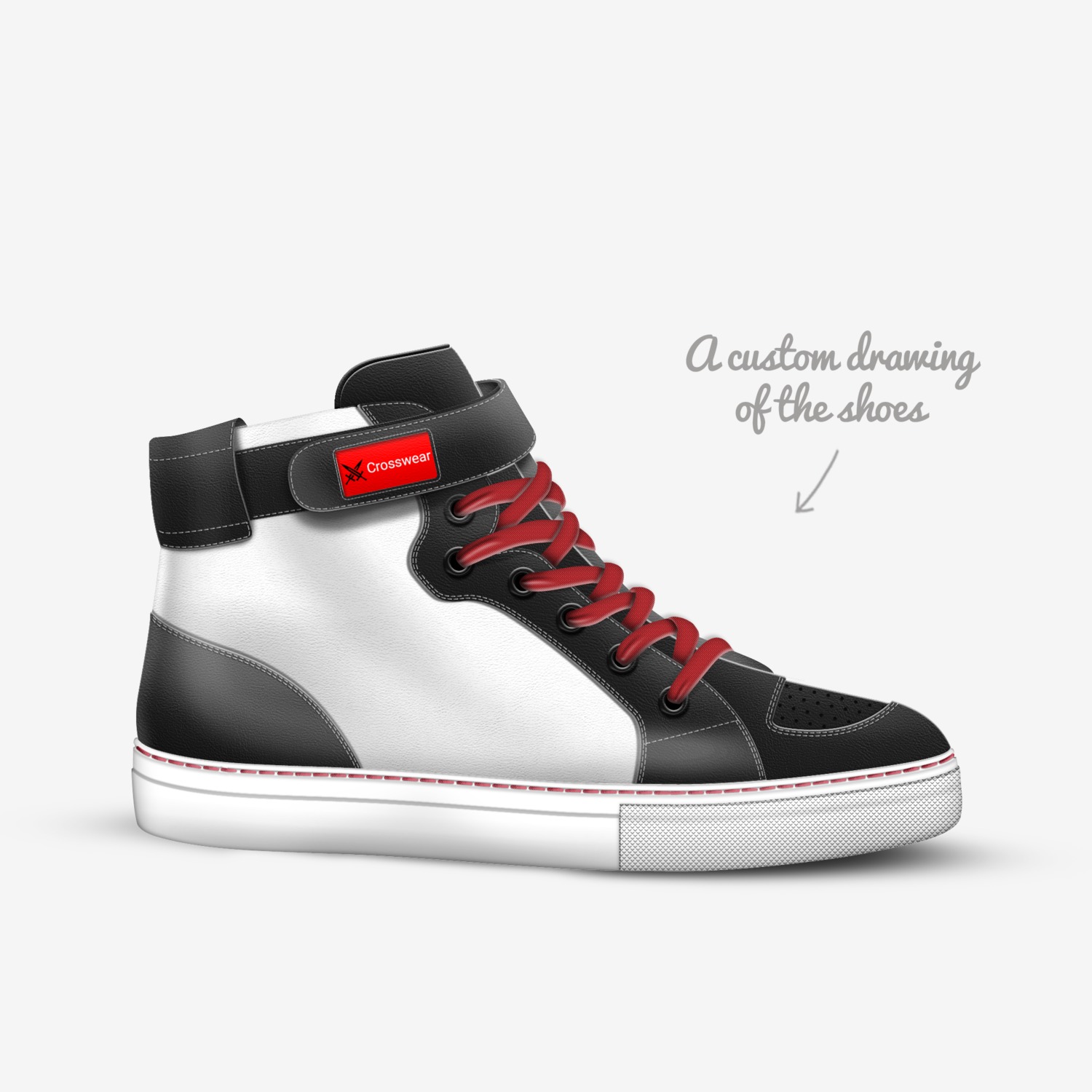 Crosswear custom made in Italy shoes by Josh Vazquez | Sketch view