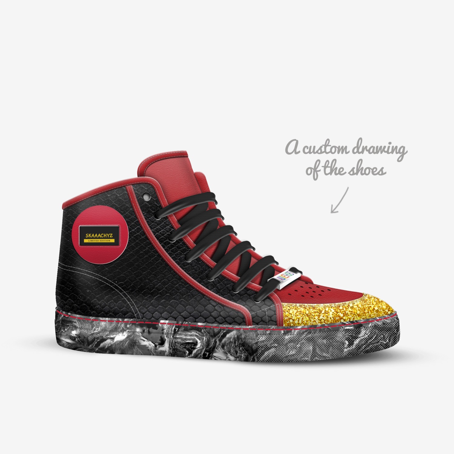 SKAAACHYZ custom made in Italy shoes by Curtis Knight | Sketch view