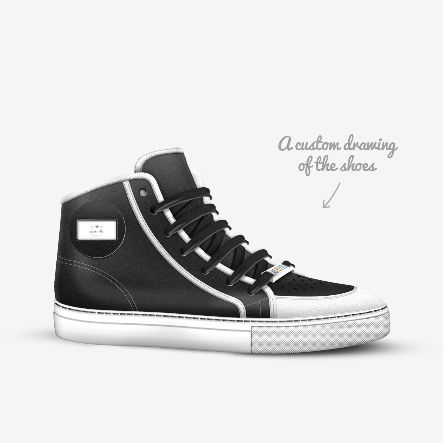 oreo 4s custom made in Italy shoes by Mathayus Davis | Sketch view