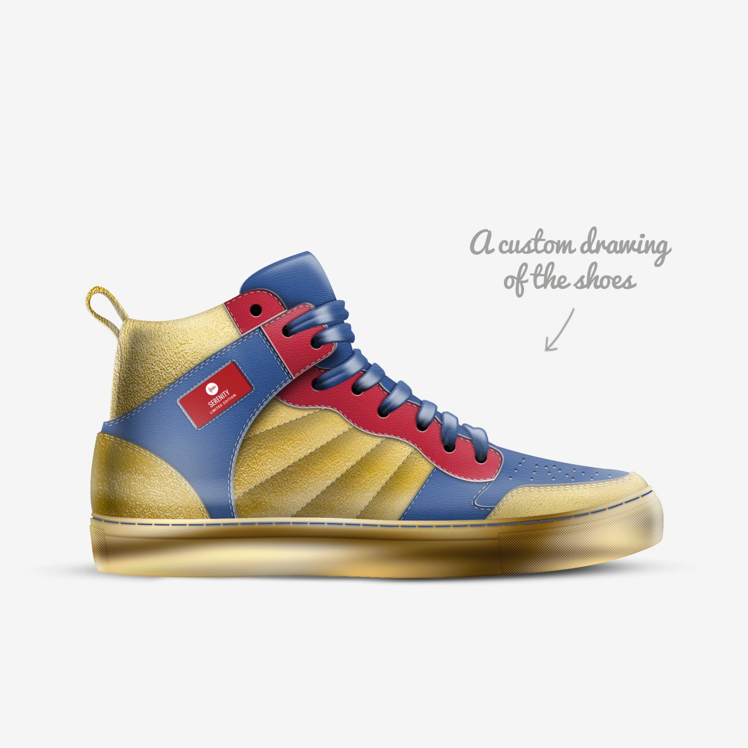 Serenity custom made in Italy shoes by Antoinette Seawood | Sketch view