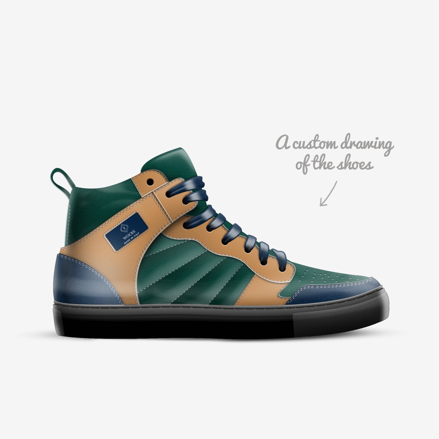 Wocks custom made in Italy shoes by Skyler Wockenfuss | Sketch view