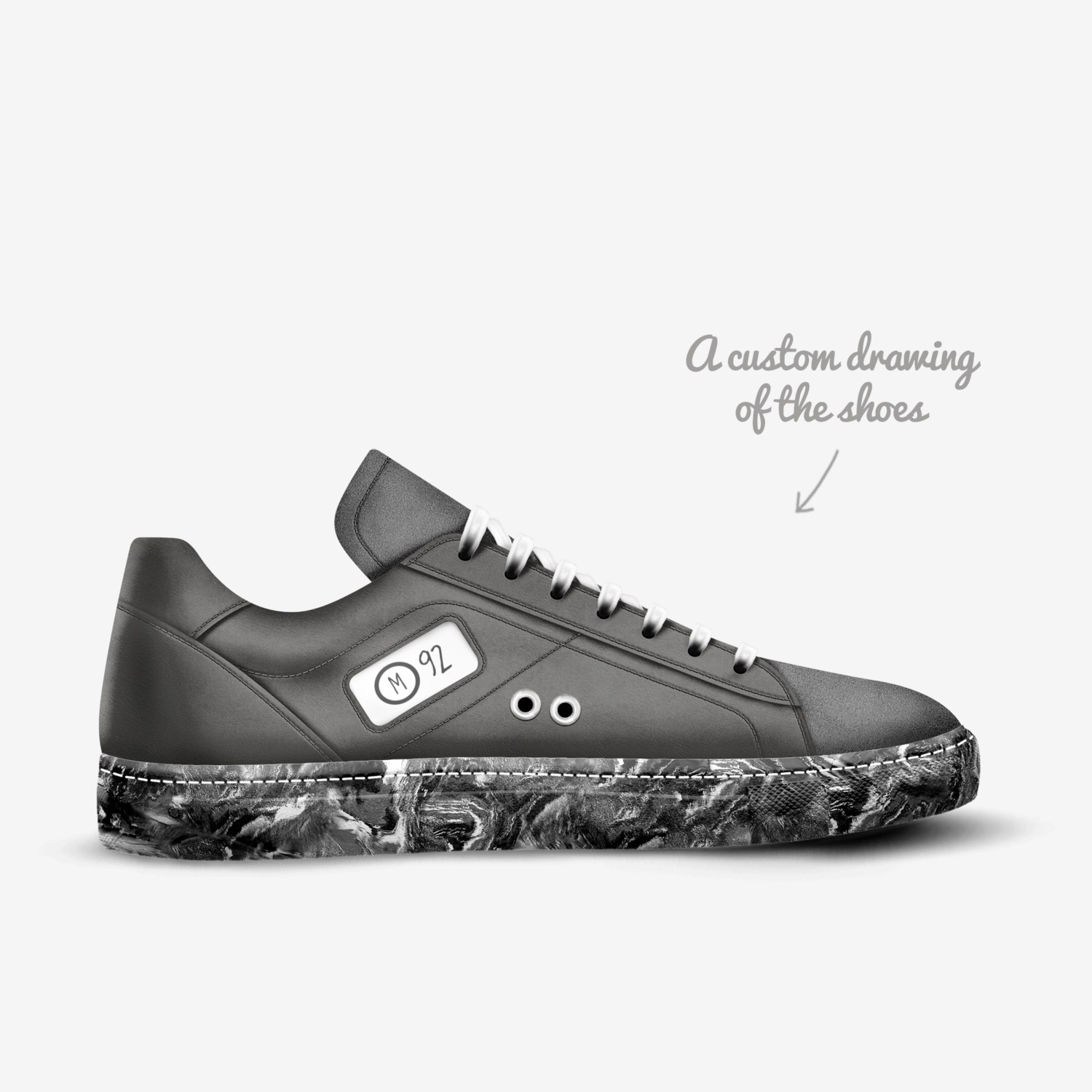 MO92 custom made in Italy shoes by Micol Ottina | Sketch view
