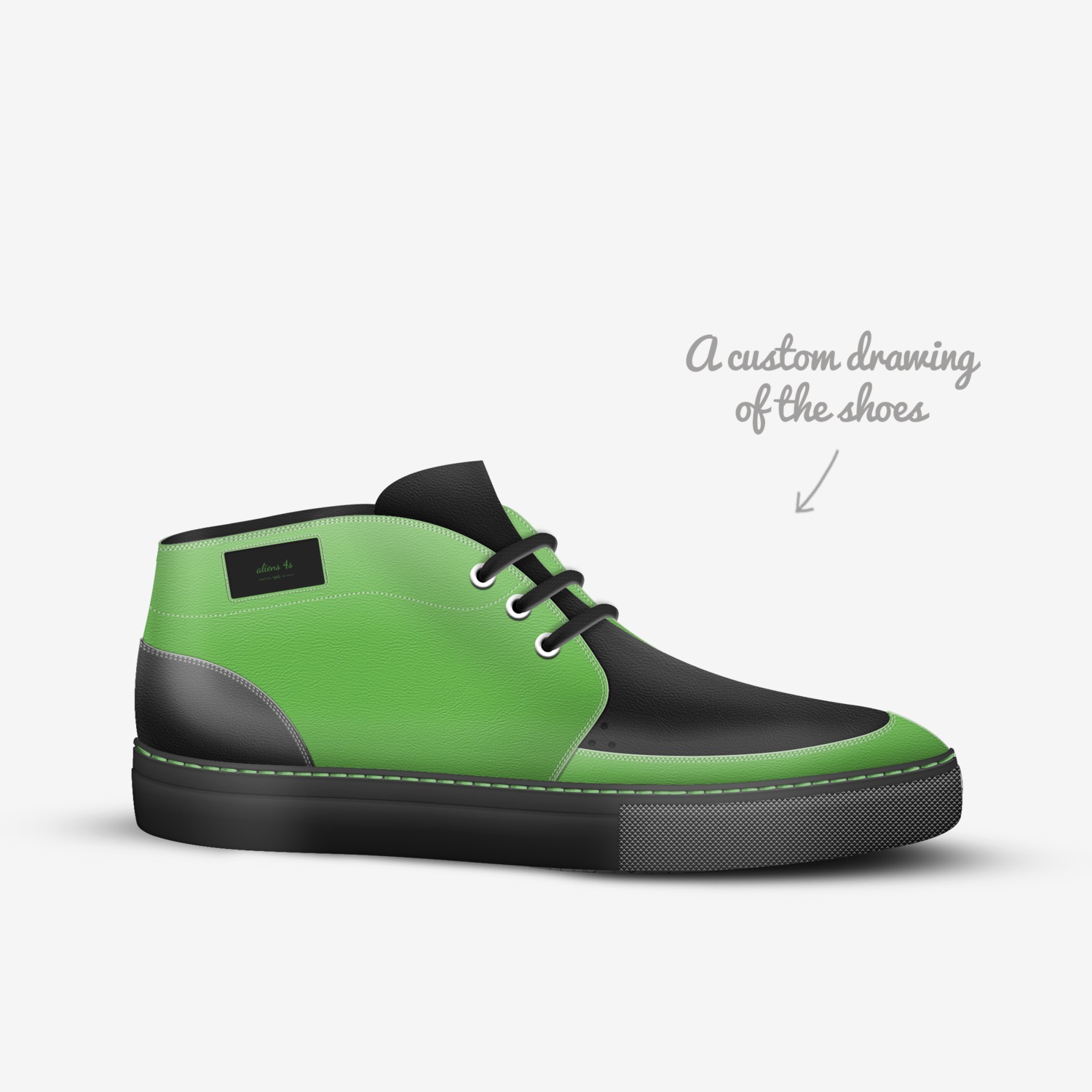 aliens 4s custom made in Italy shoes by Mathayus Davis | Sketch view