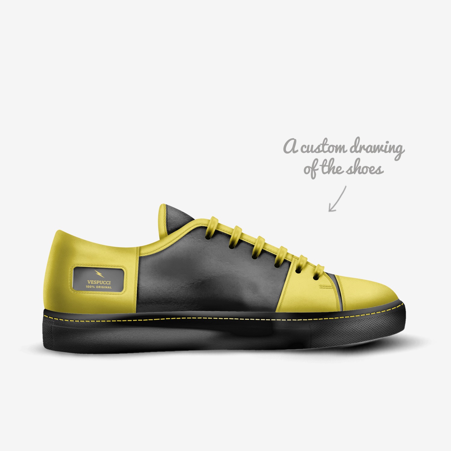 Vespucci custom made in Italy shoes by Phillip Glenn | Sketch view