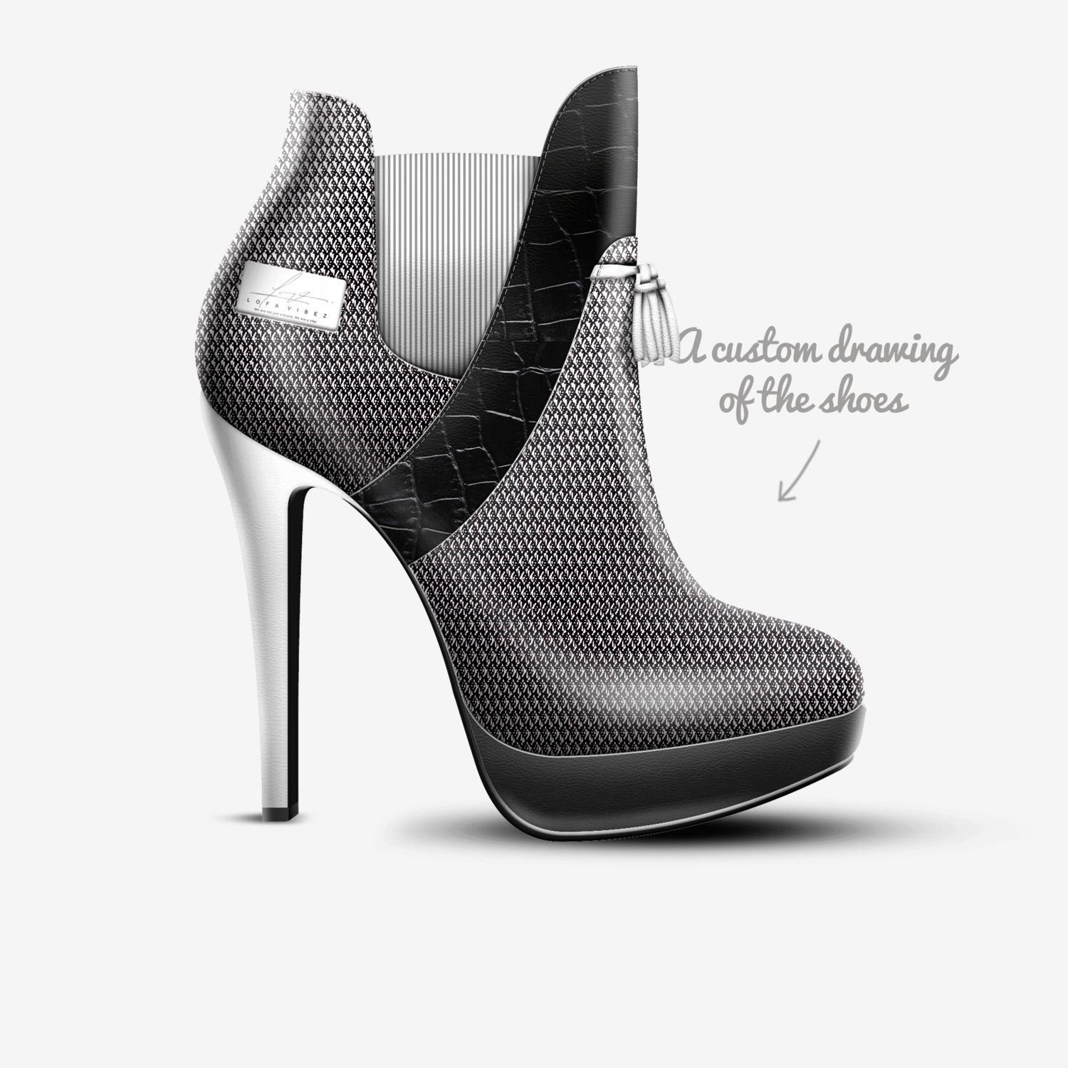 LoFa Vibez custom made in Italy shoes by Sharita Bundoo | Sketch view
