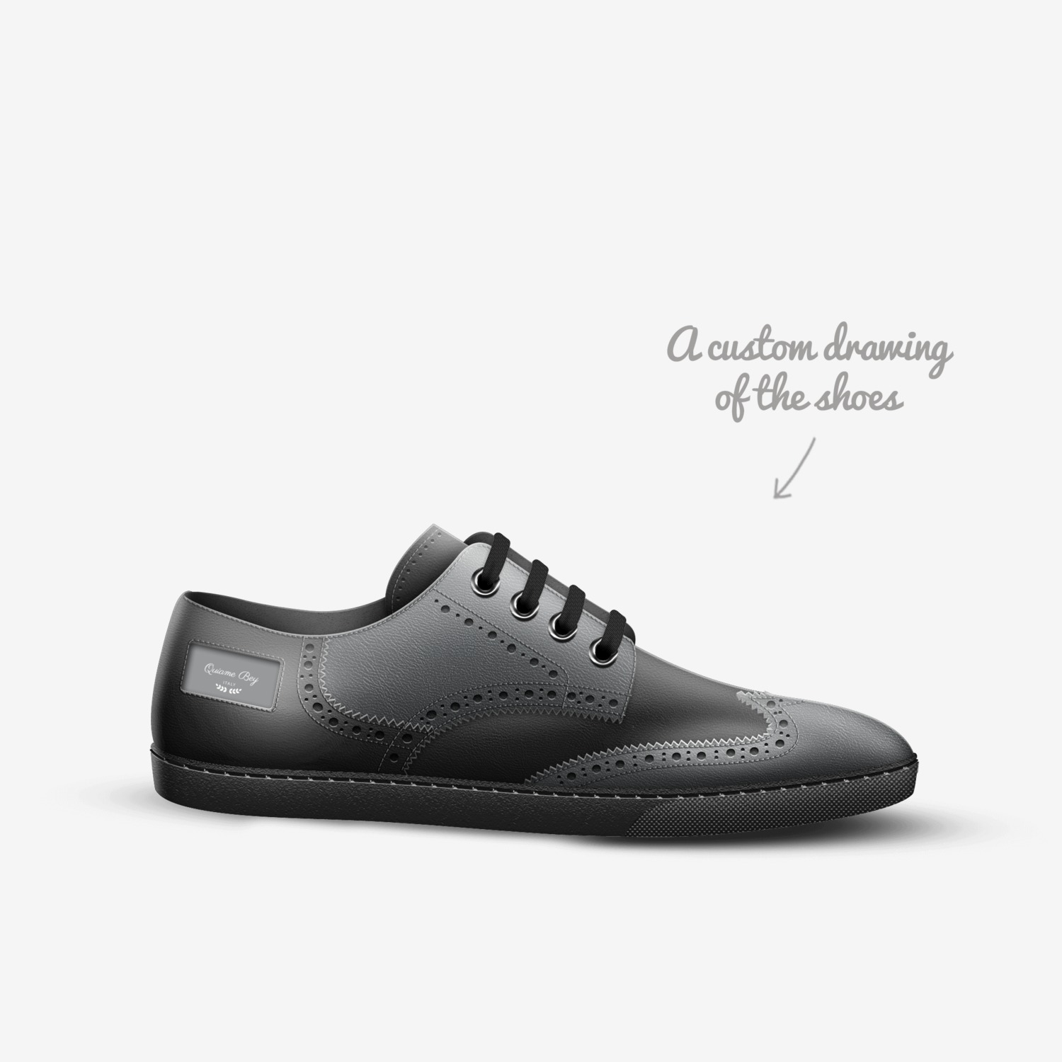Quiame Bey custom made in Italy shoes by Quiame Bey | Sketch view