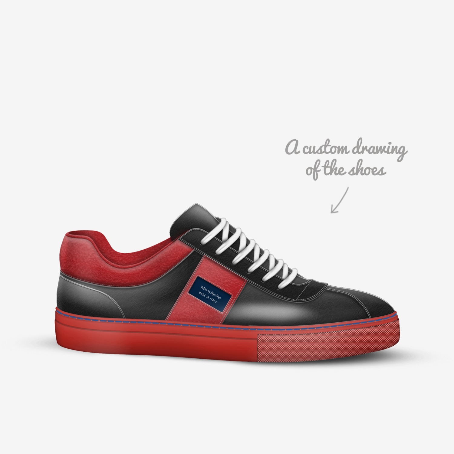 Fa'Vah custom made in Italy shoes by Khadiya S.henry | Sketch view