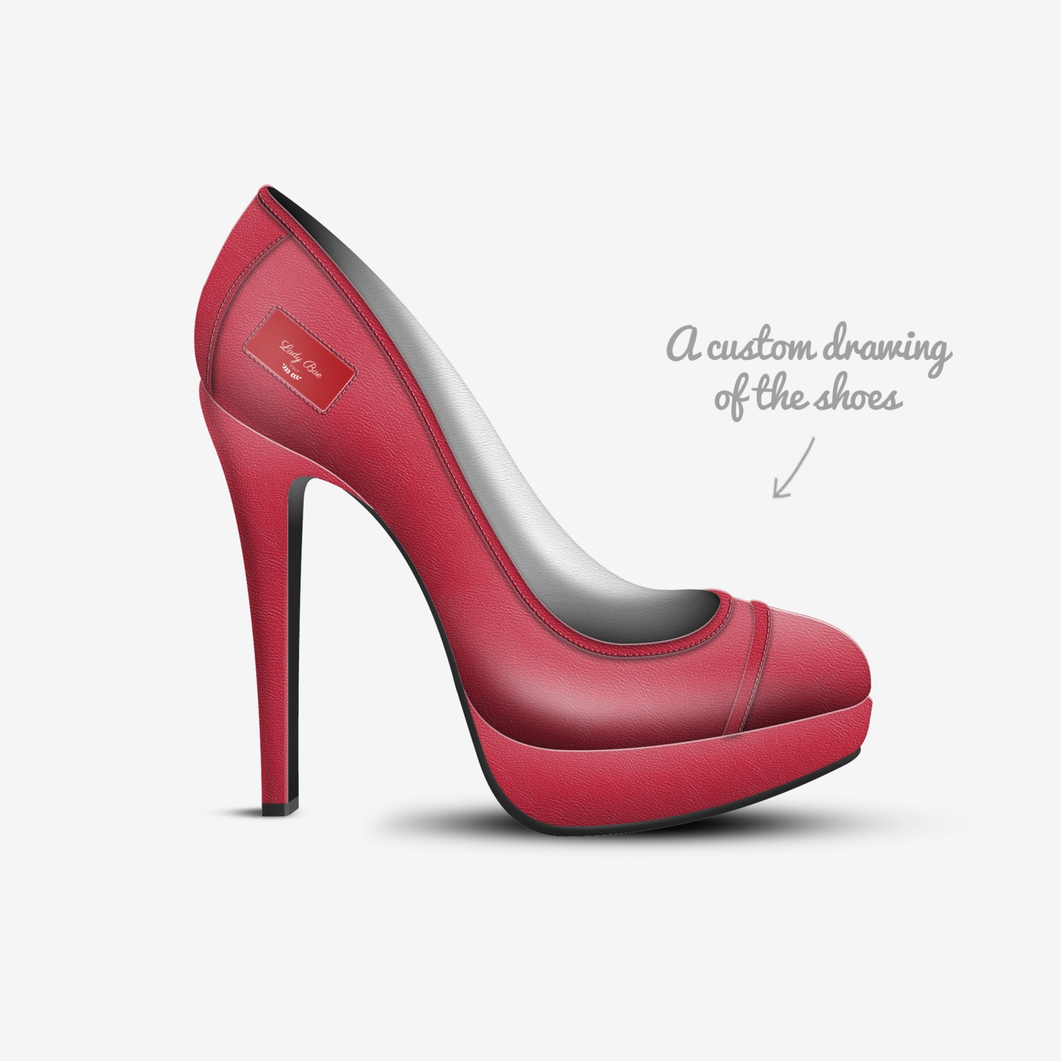 Lady bae custom made in Italy shoes by Confidant Sekwena | Sketch view