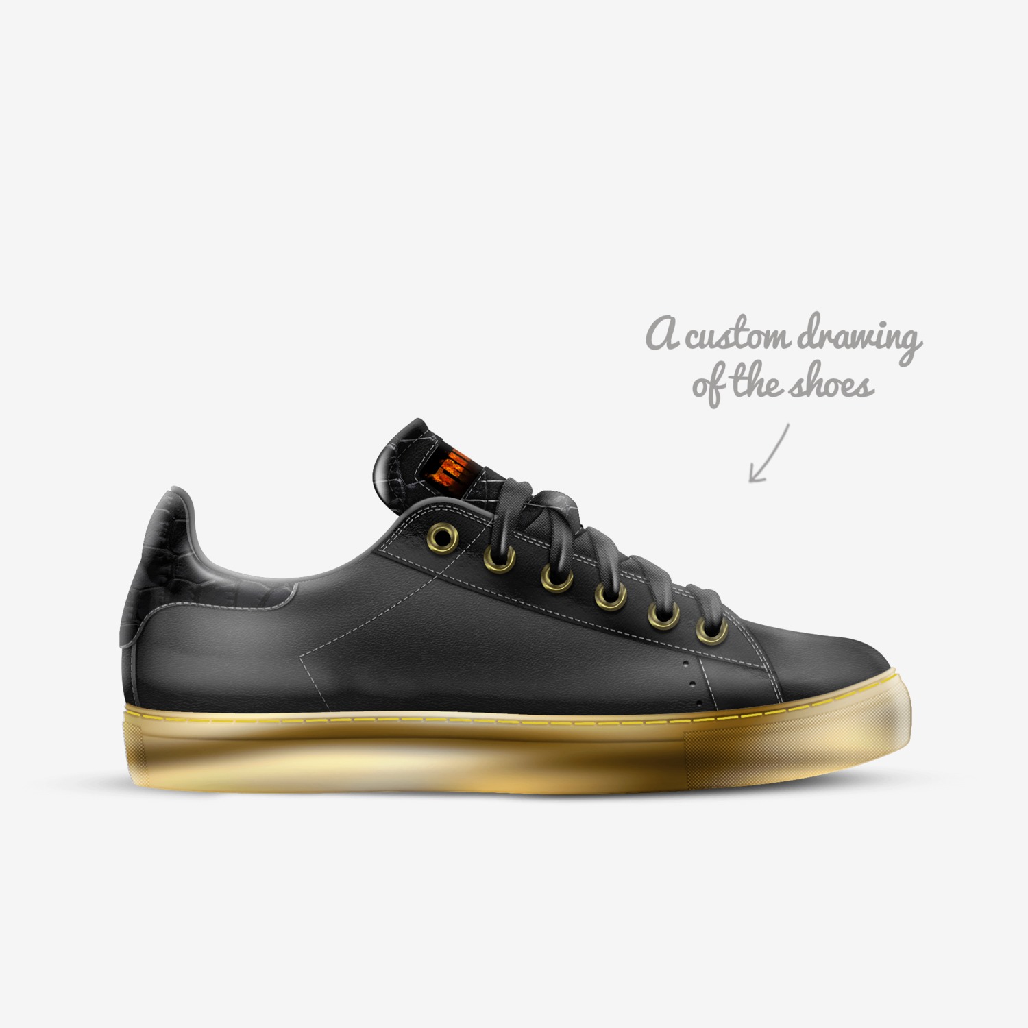 GOLD RUSH custom made in Italy shoes by Rachel Ekinde | Sketch view