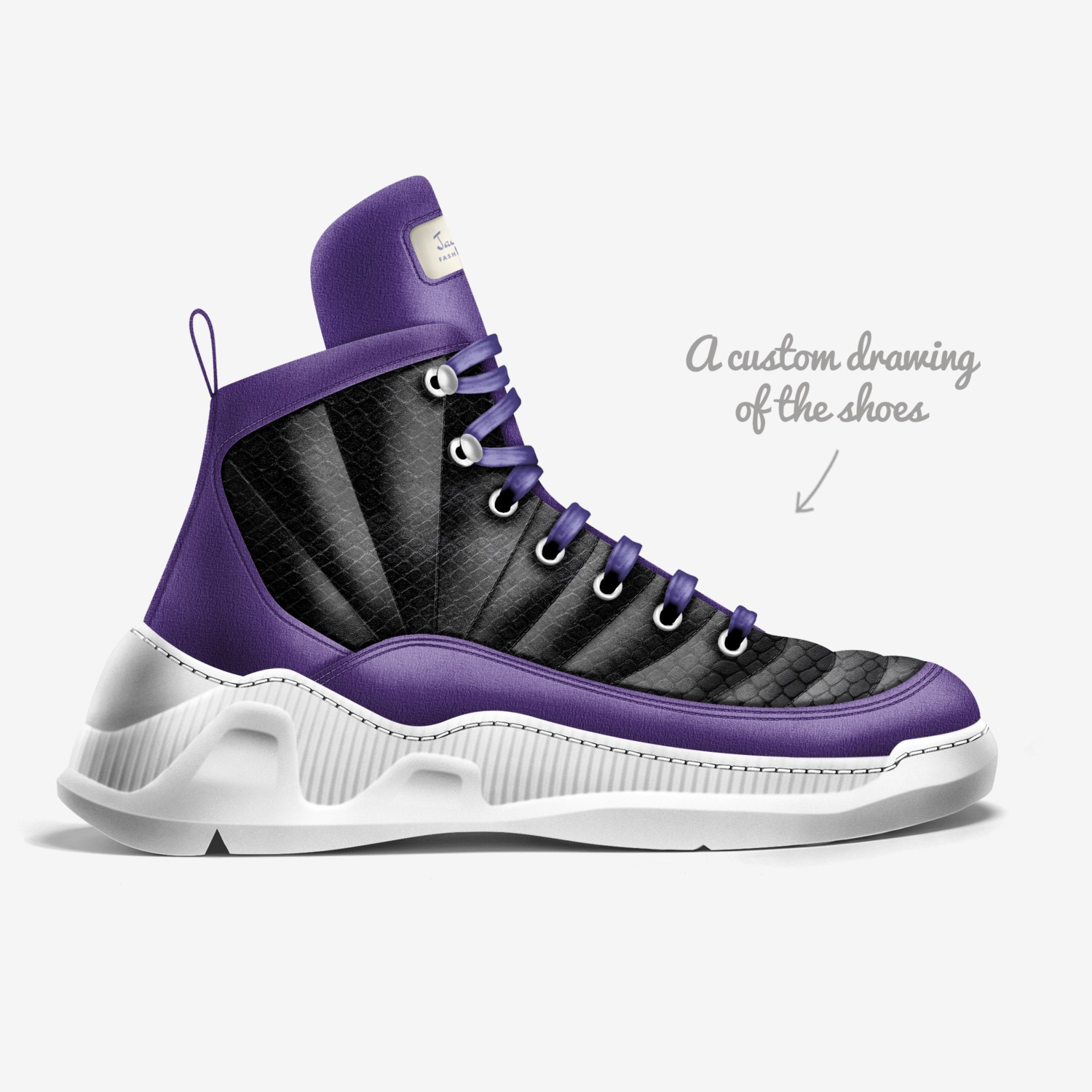 Jay Razby  custom made in Italy shoes by Jay Rock | Sketch view