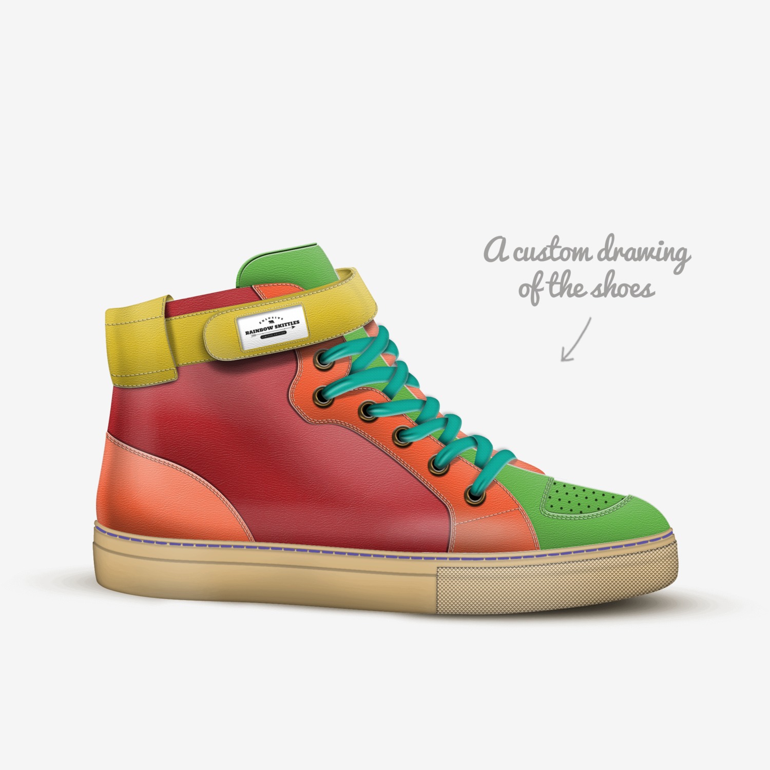Vuggeviser tælle vores rainbow skittles | A Custom Shoe concept by Mackenzie Phillips