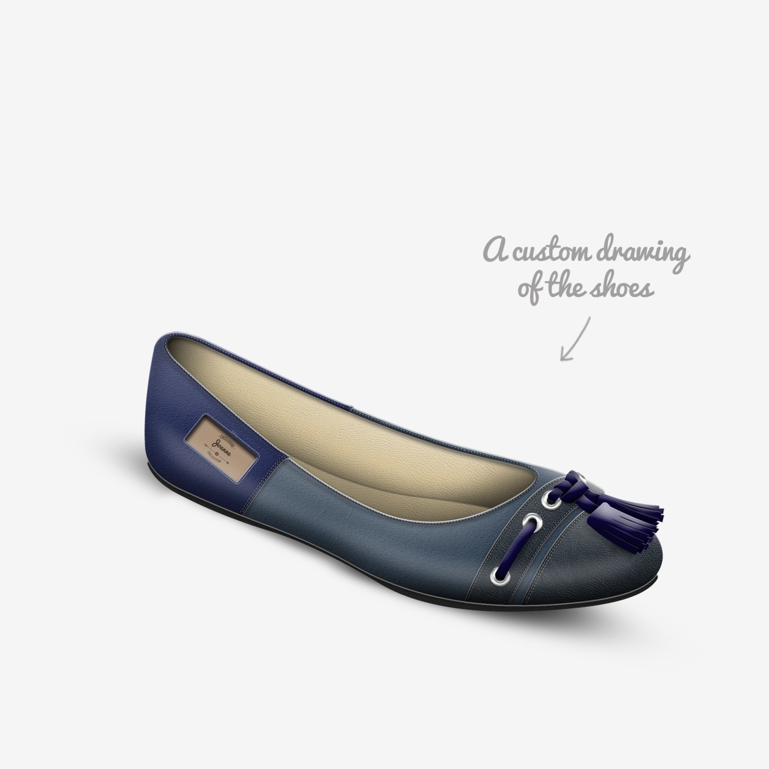 Joanne custom made in Italy shoes by Yulia Yohana | Sketch view