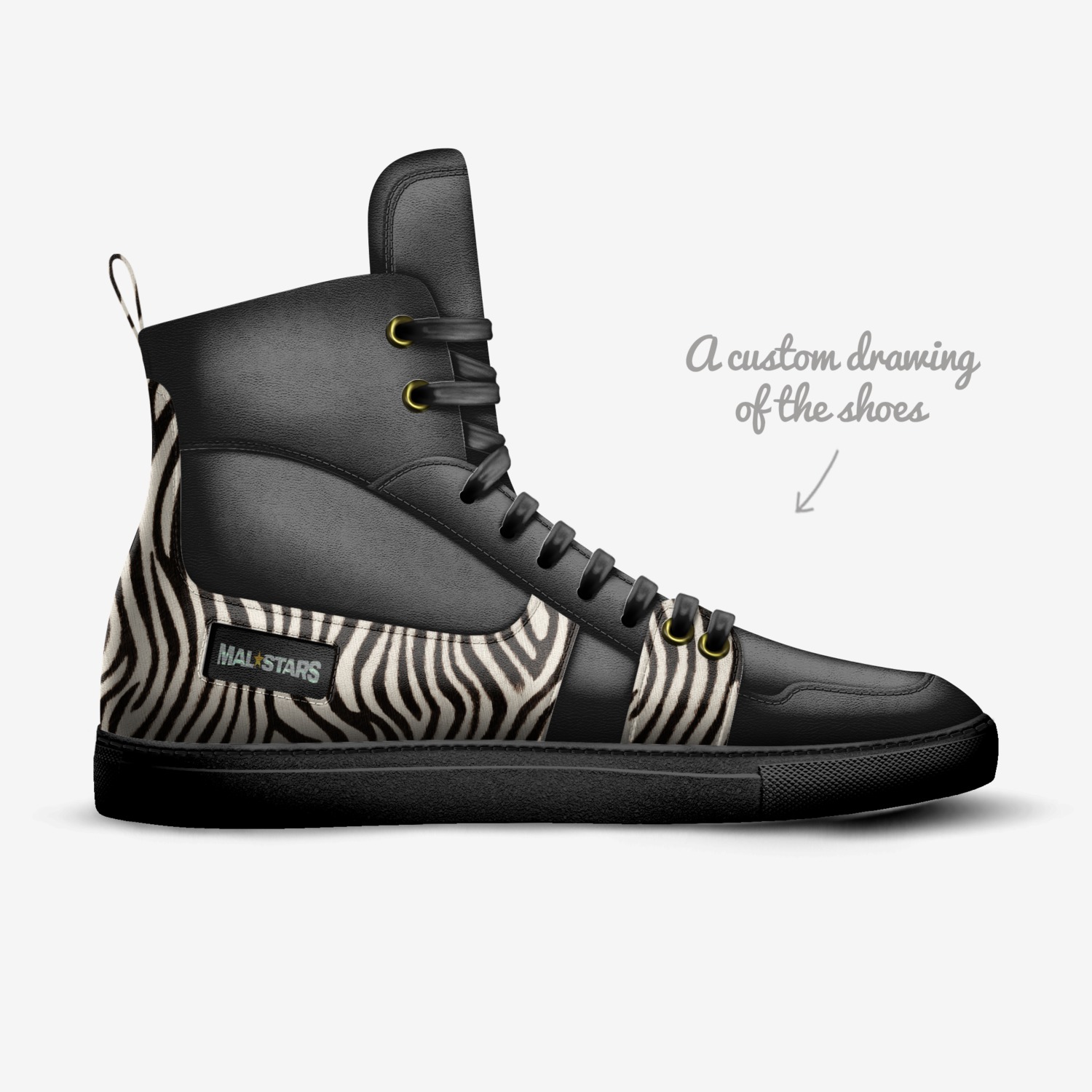 Mal-Star (X) custom made in Italy shoes by Jamal Mccoy | Sketch view