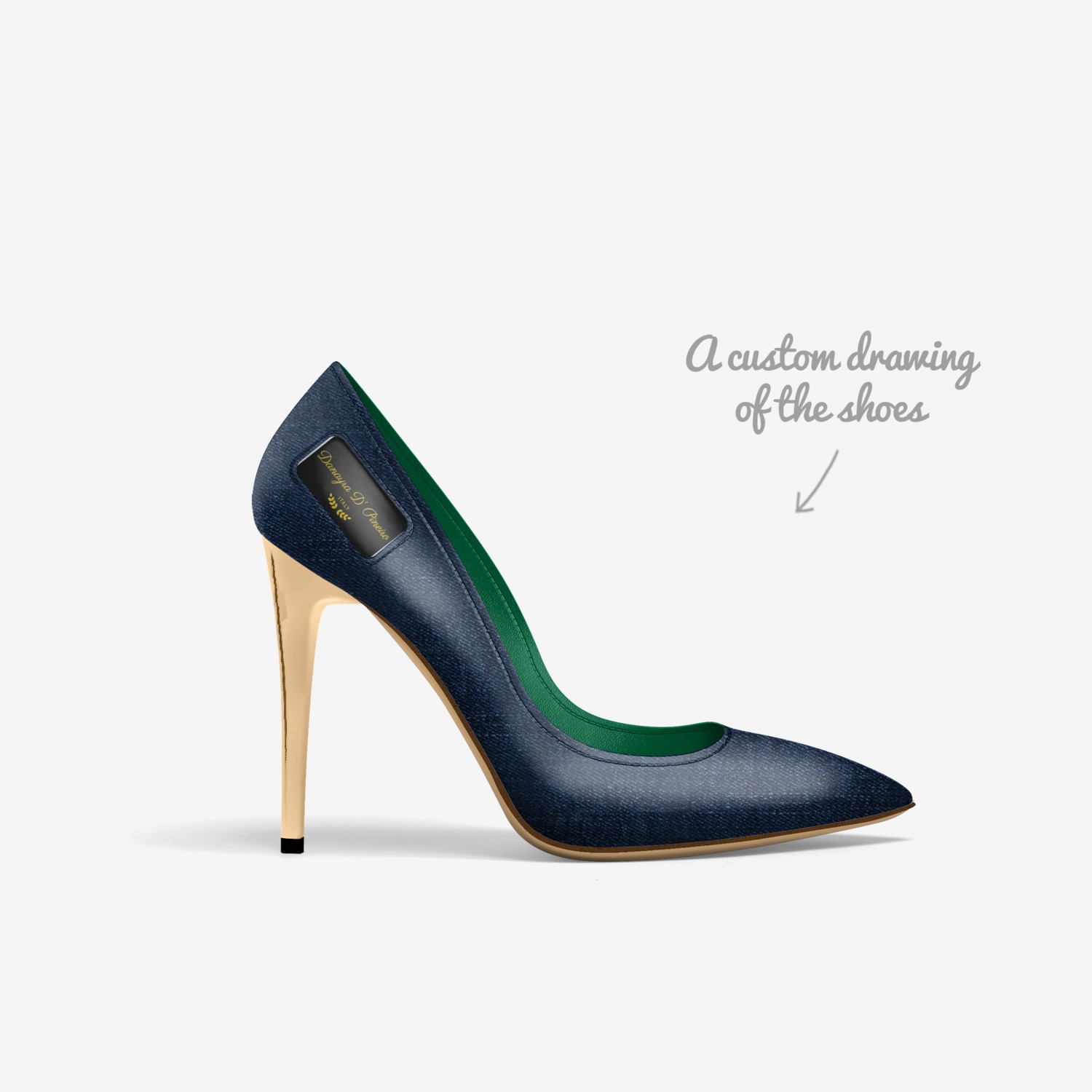ANDROMEDA custom made in Italy shoes by Danayra D Pineiro | Sketch view