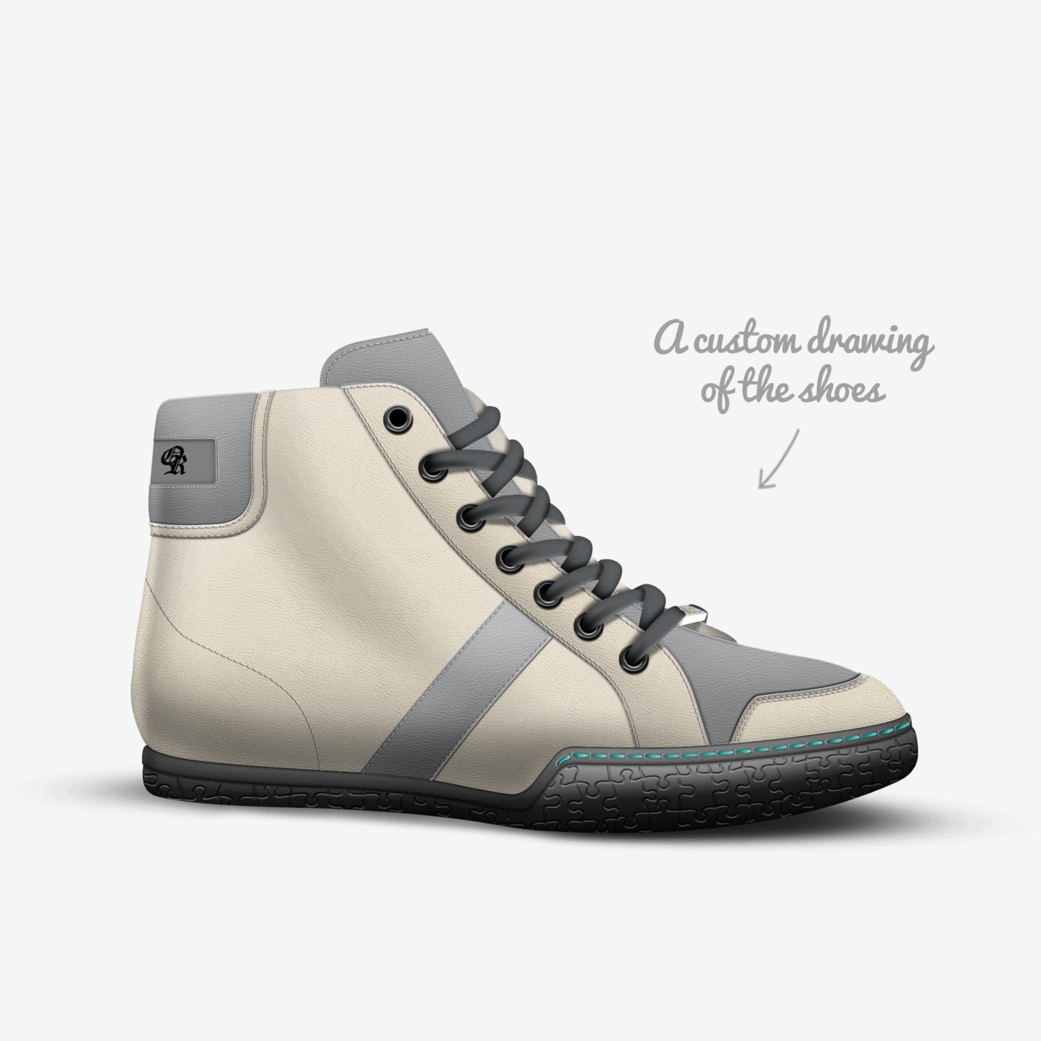  High Rise L custom made in Italy shoes by Oscar Raphael | Sketch view