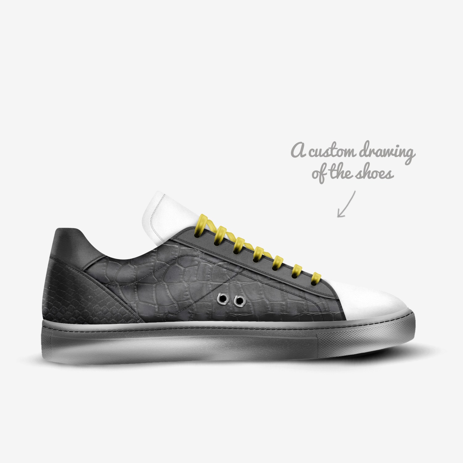 Arty custom made in Italy shoes by Paula Perry | Sketch view