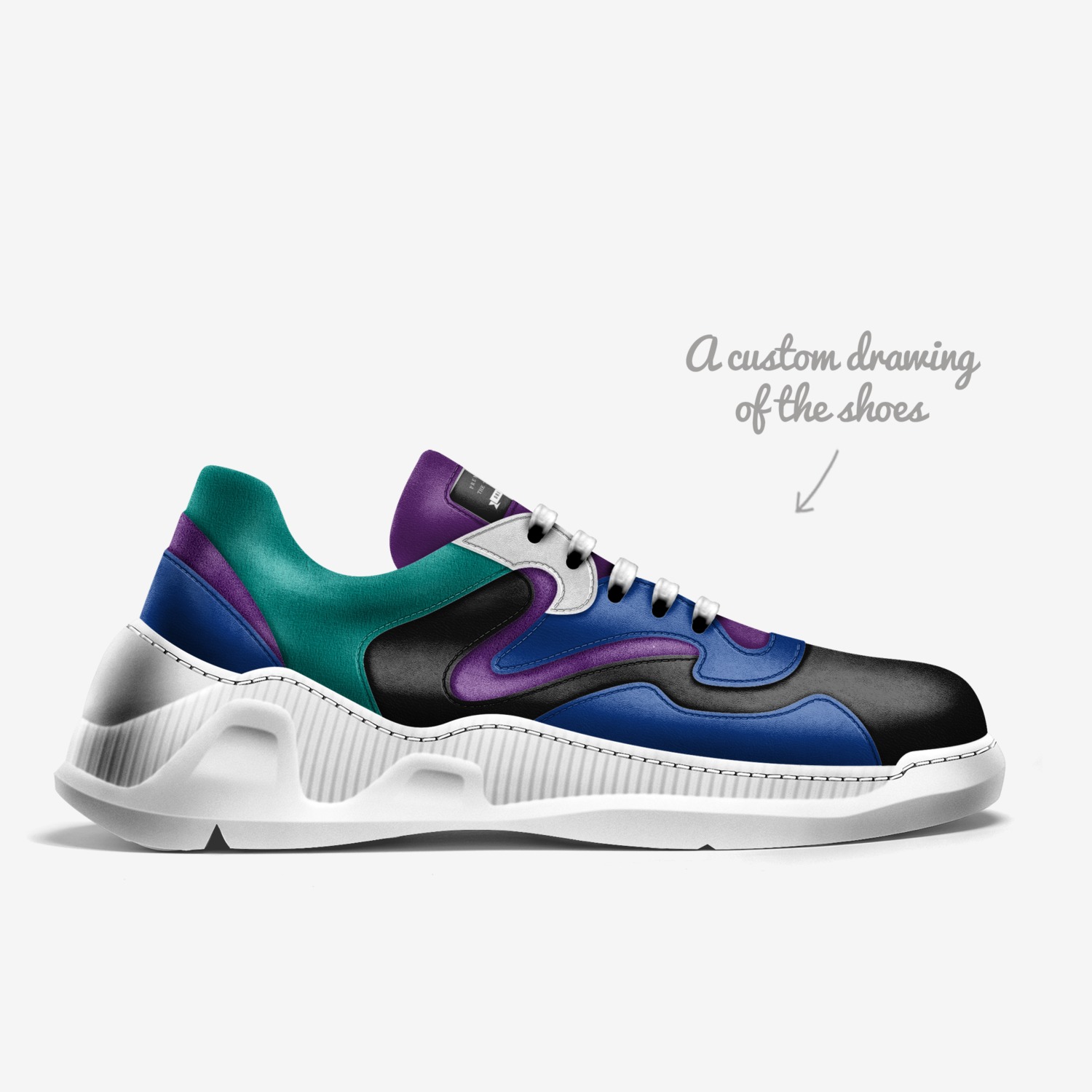 T.M.C. O's custom made in Italy shoes by Terry Collins | Sketch view