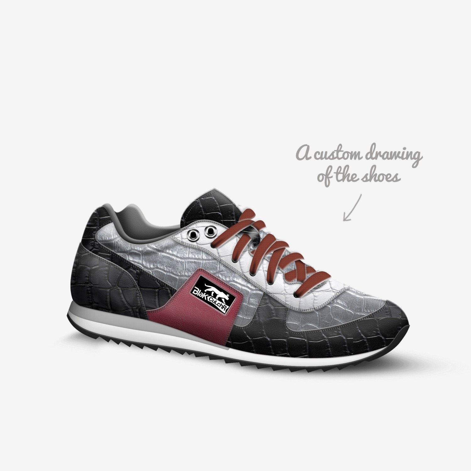 BlaK CuLchR  custom made in Italy shoes by Layton Price | Sketch view