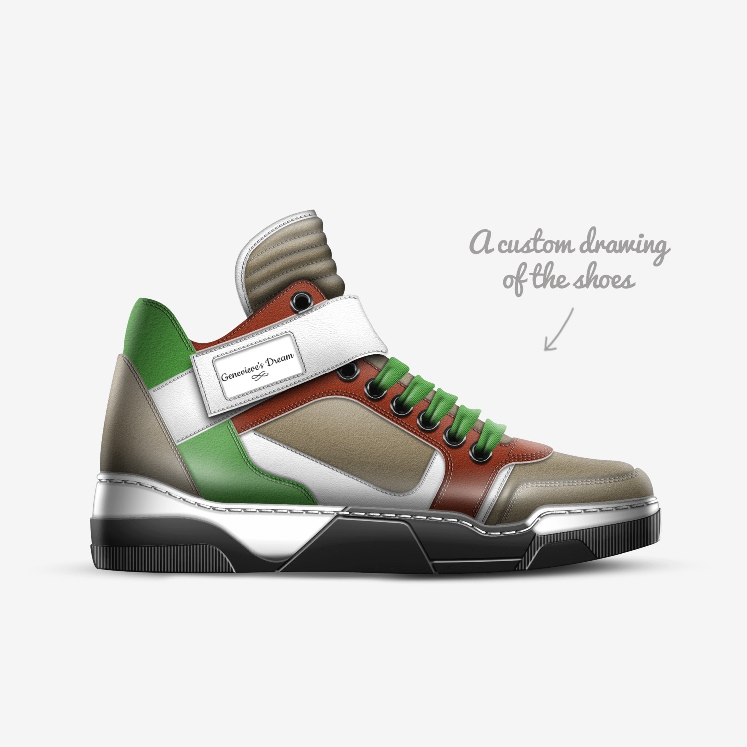 Genevieve's Dream custom made in Italy shoes by Gordon Meadows | Sketch view